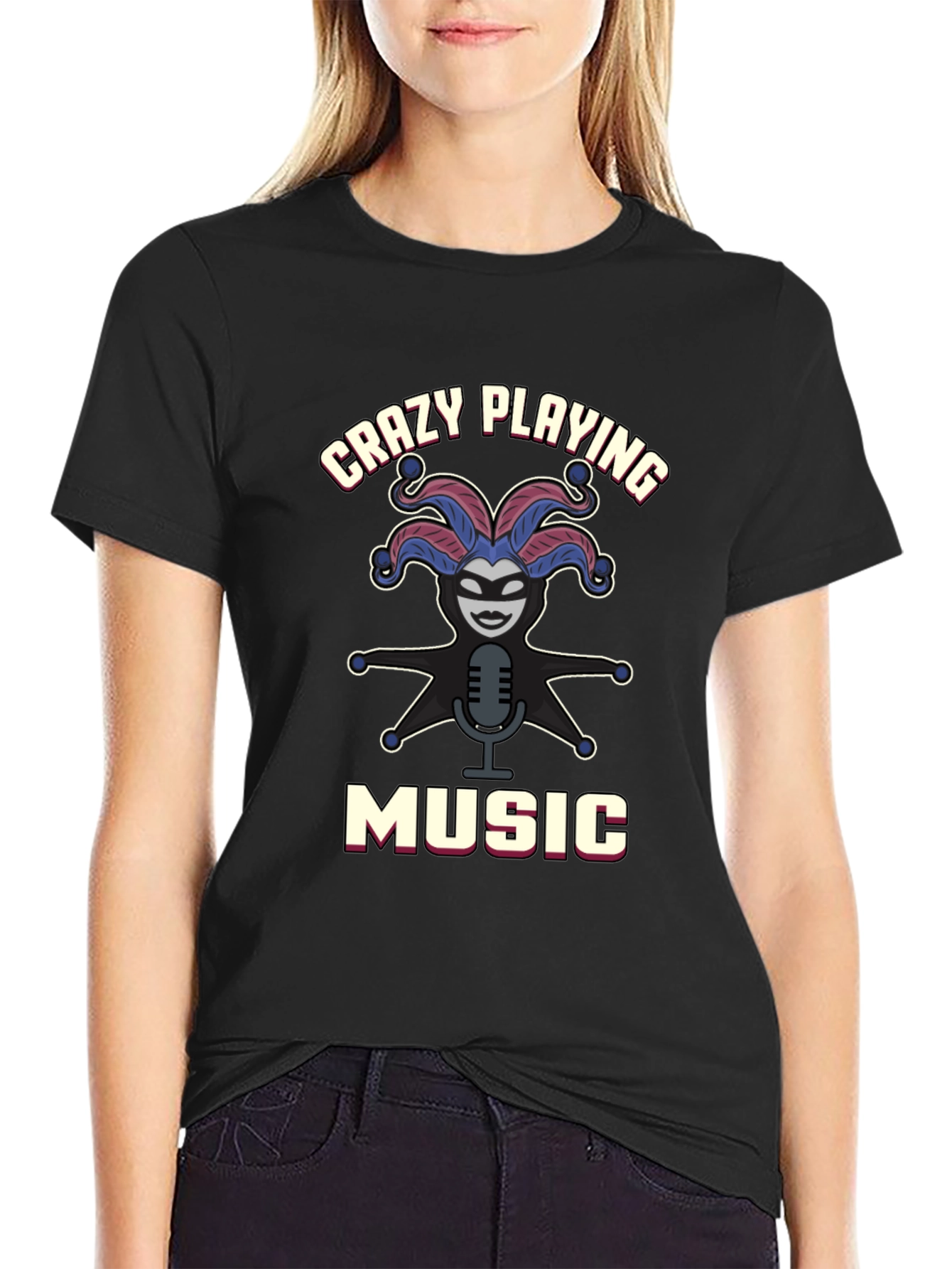 Crazy Playing Music Graphic Tee