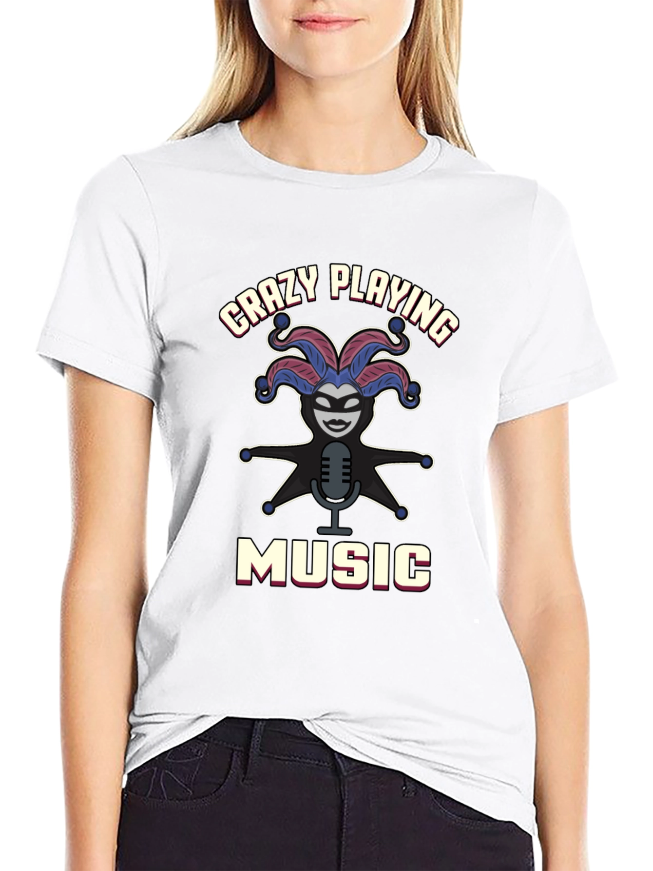 Crazy Playing Music Graphic Tee
