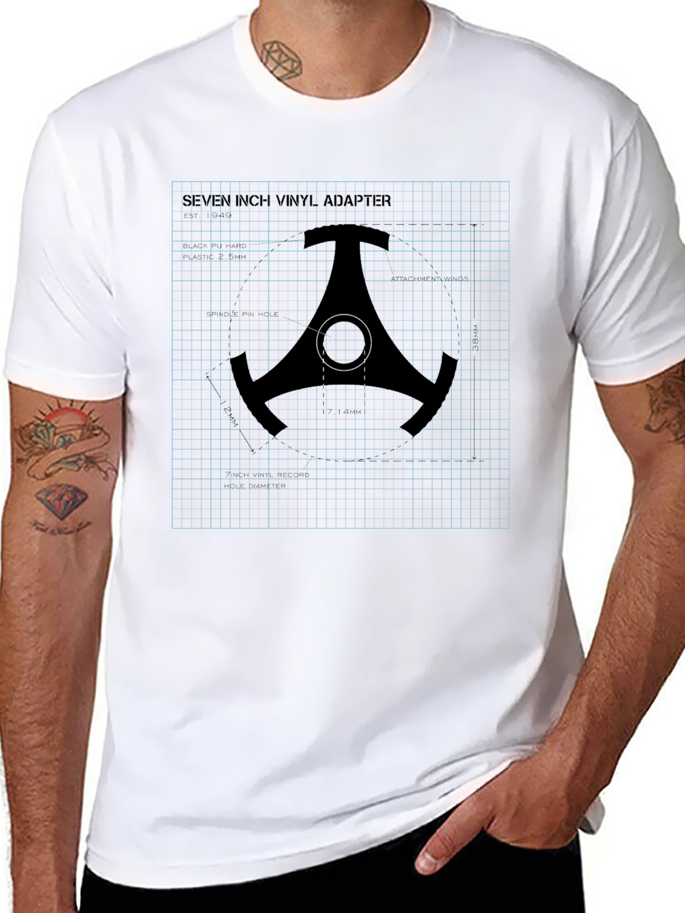 Seven Inch Vinyl Adapter Graphic Tee