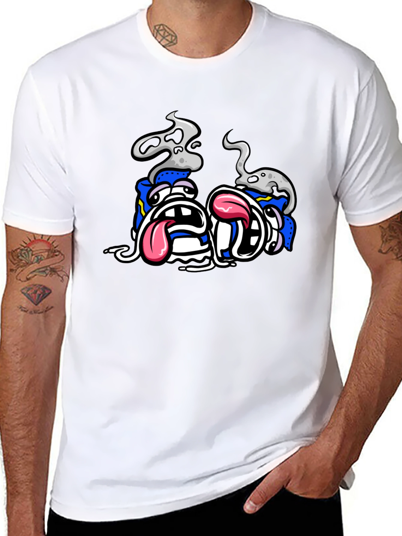 Cartoon Graphic Black T-Shirt