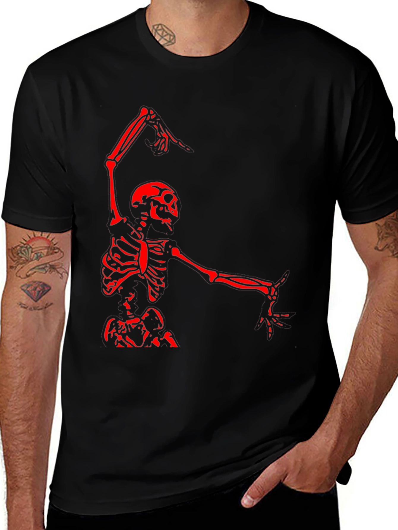 Skeleton Dance Graphic Tee - Black