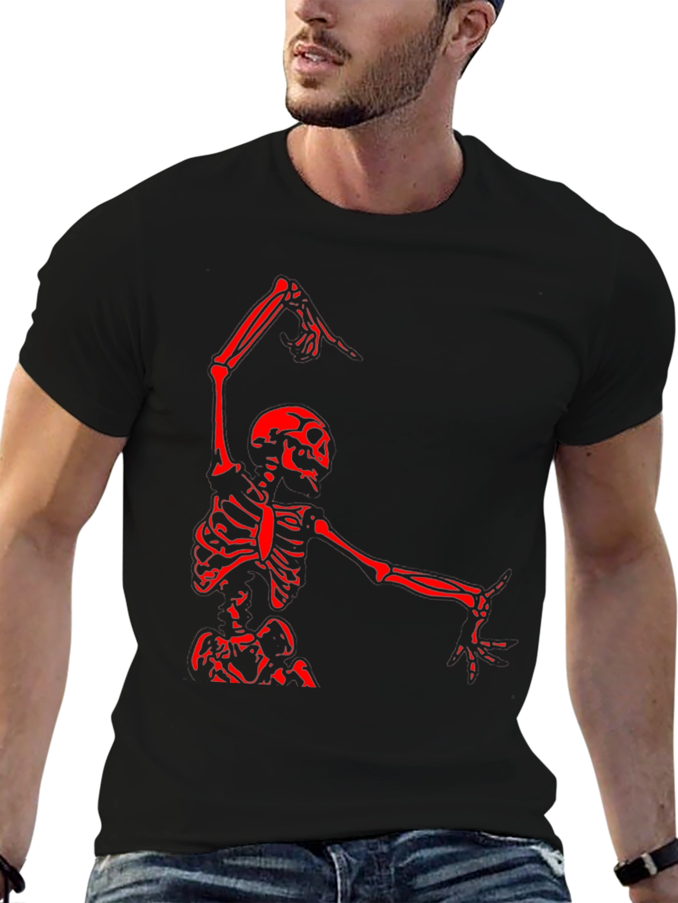 Skeleton Dance Graphic Tee - Black
