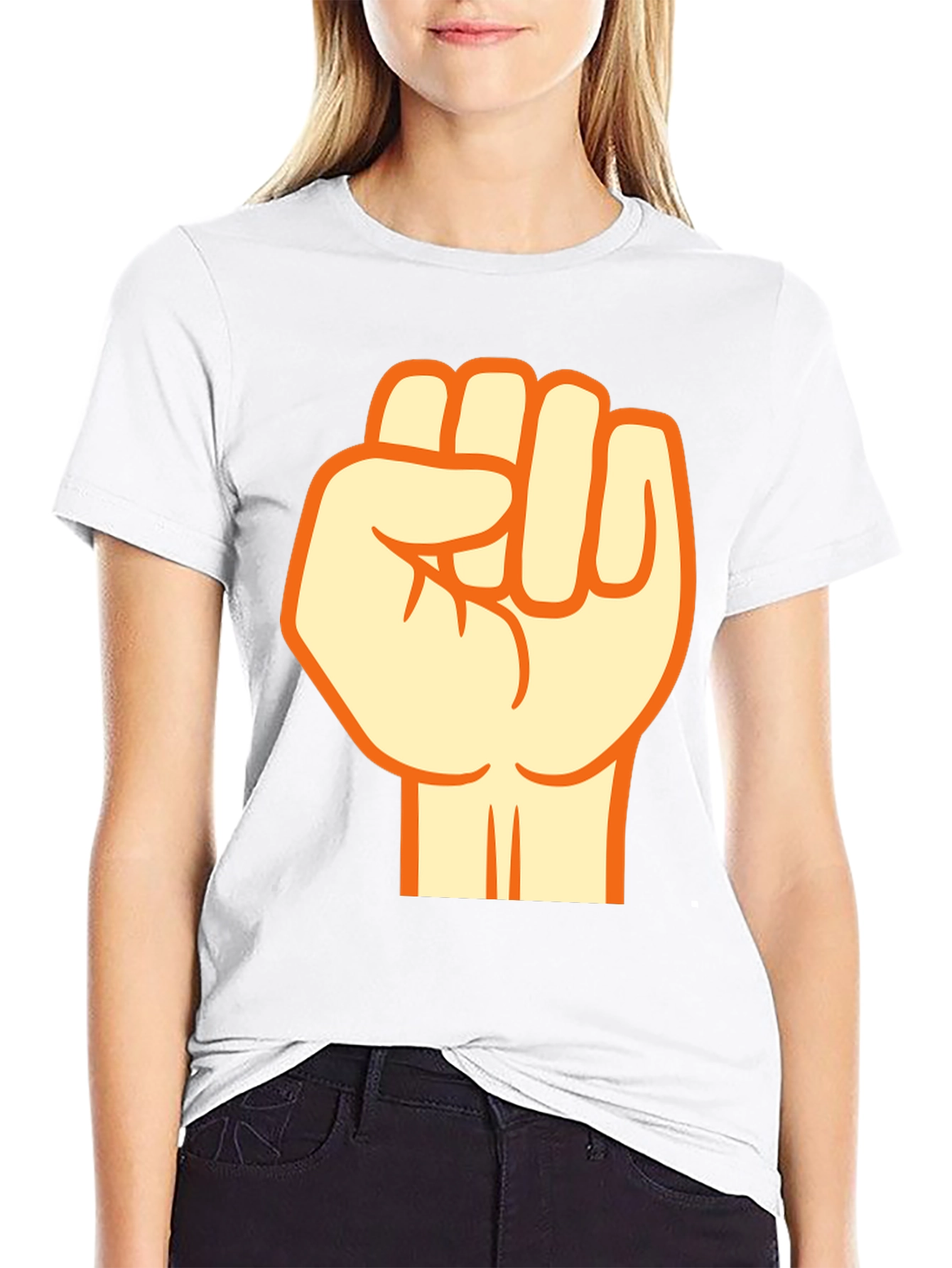 Black T-Shirt with Fist Graphic