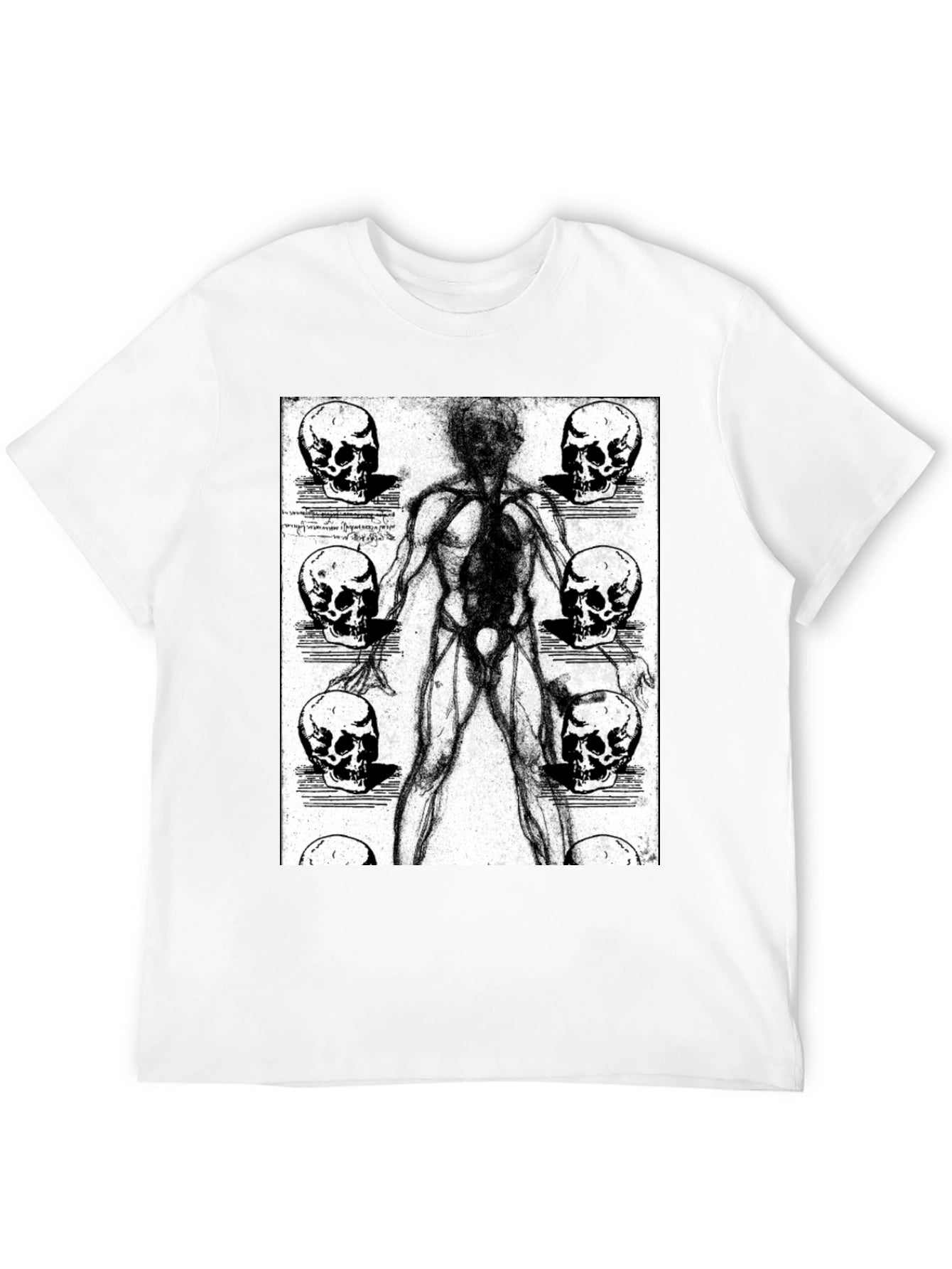 Anatomical Human & Skull Graphic Tee - Black