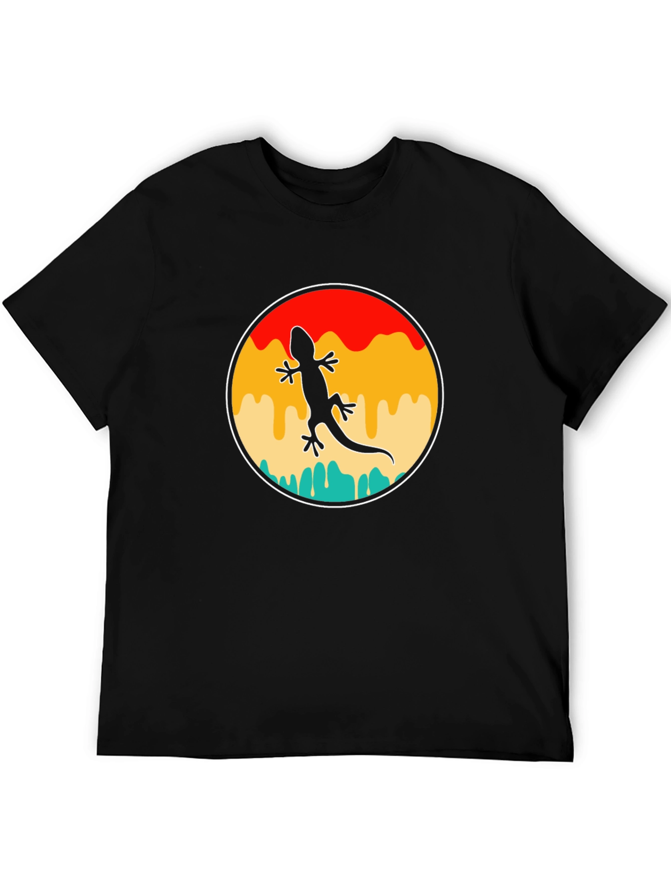Retro Gecko Black T-Shirt
