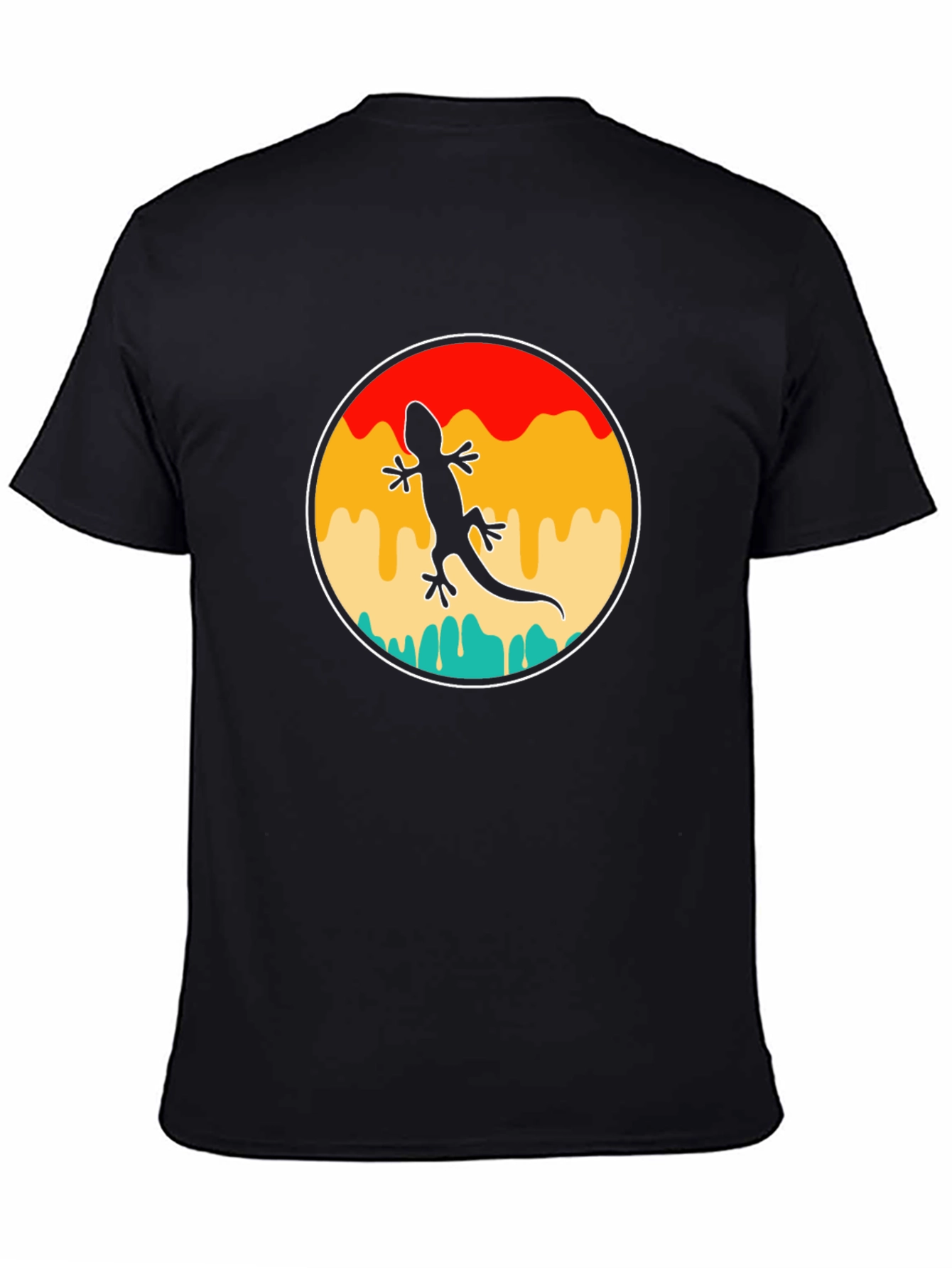 Retro Gecko Black T-Shirt