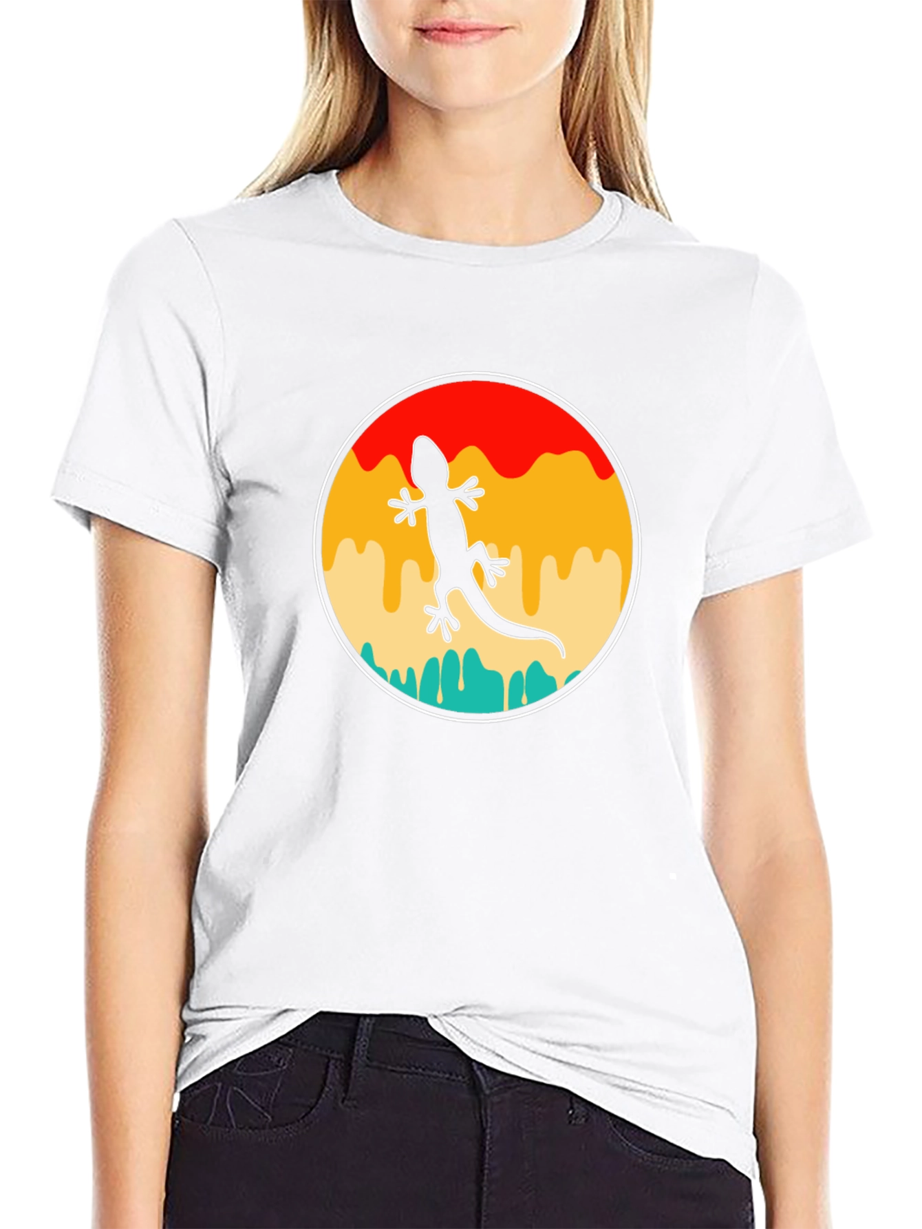 Retro Gecko Black T-Shirt