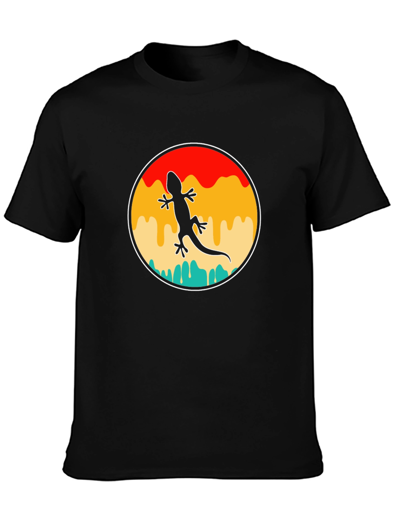 Retro Gecko Black T-Shirt