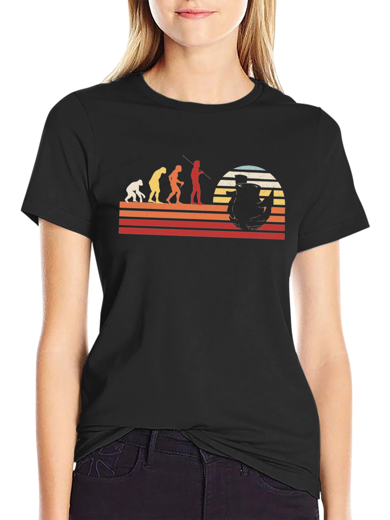 Evolution of Fishing Graphic T-Shirt