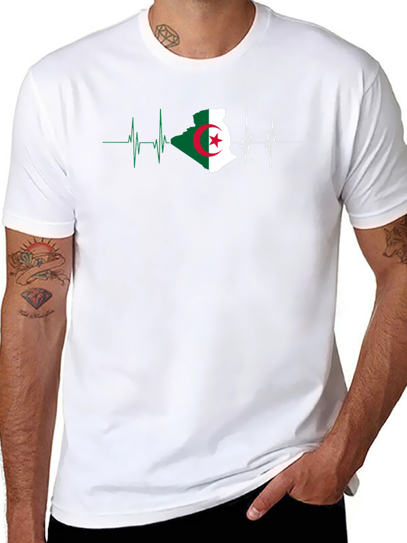 Algeria Flag Heartbeat T-Shirt