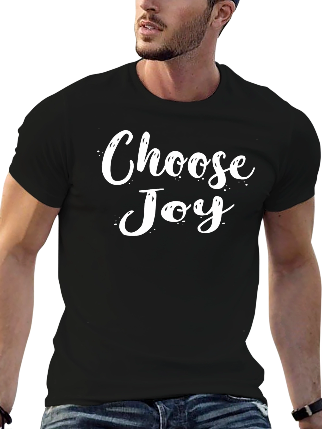 Choose Joy Black T-Shirt: Inspirational Graphic Tee