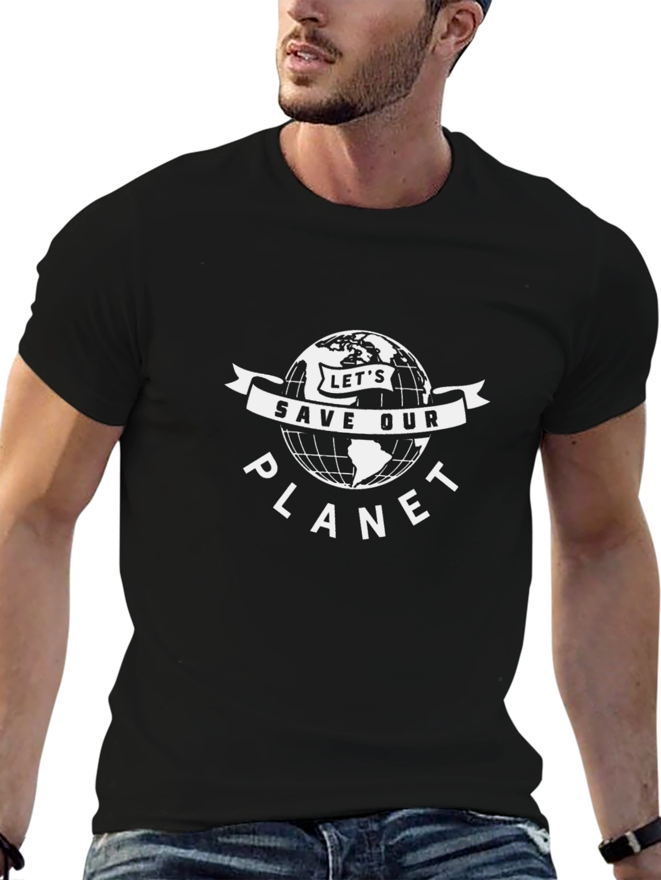 Lets Save Our Planet Black T-Shirt