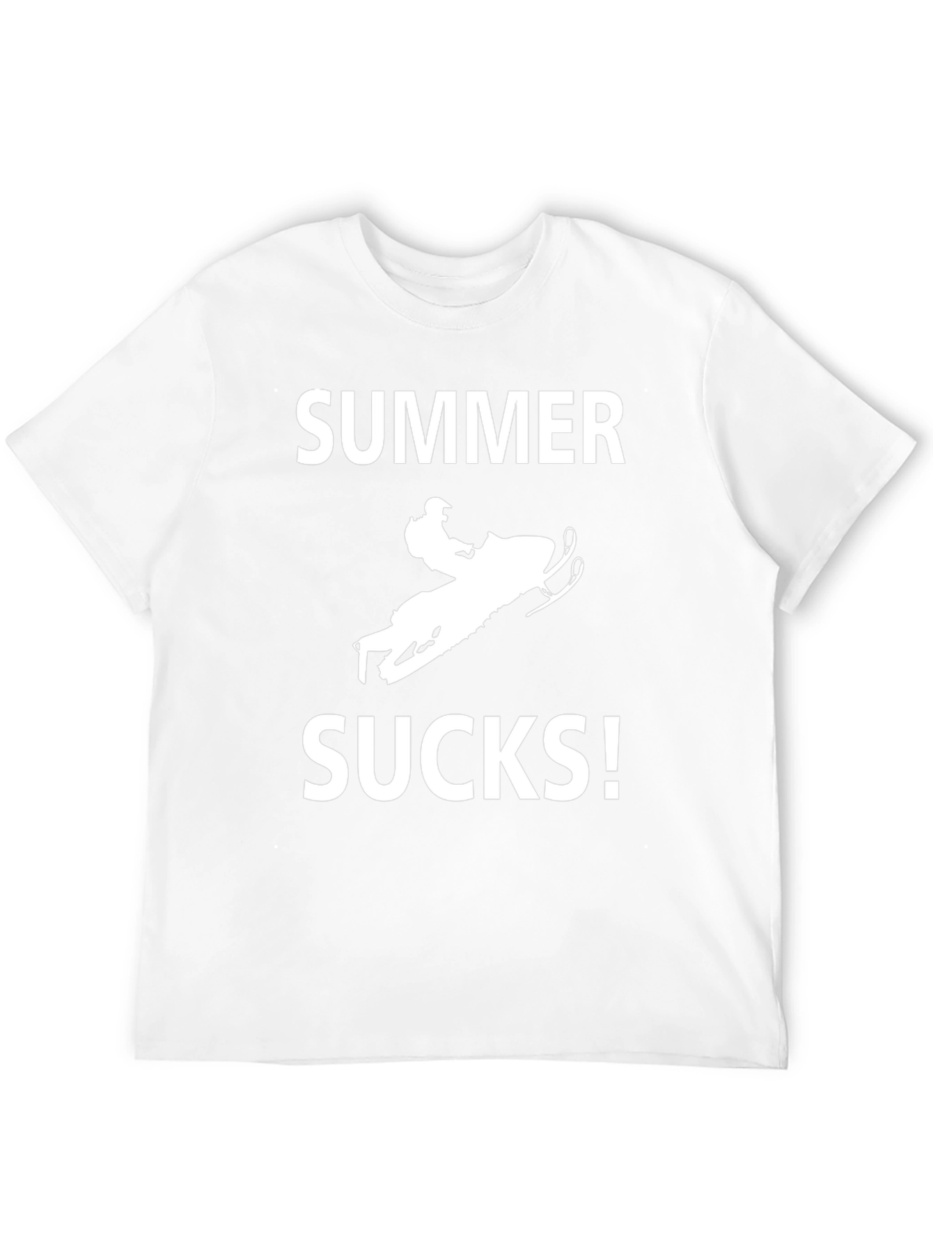 Summer Sucks Snowmobile T-Shirt - Black Cotton Tee