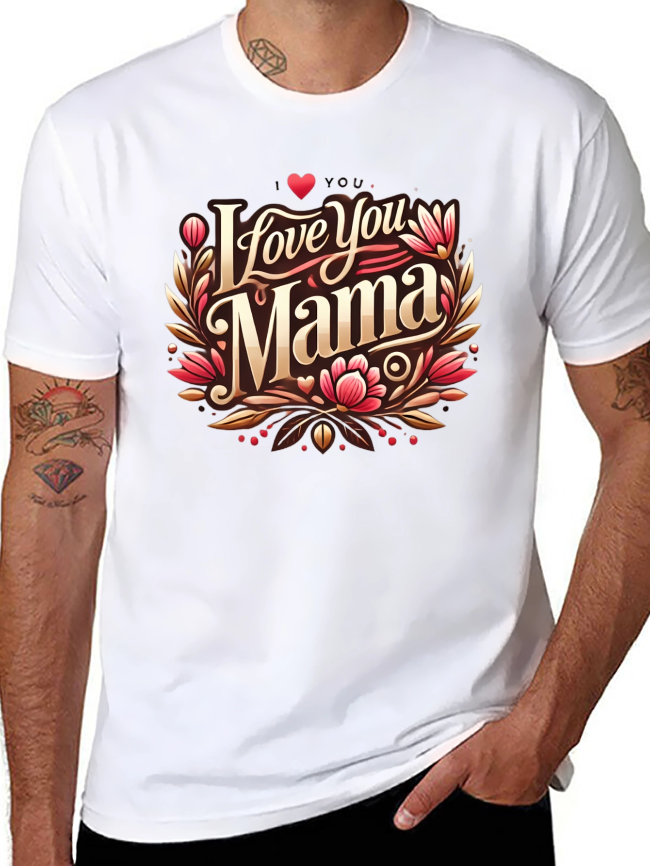 I Love You Mama Black T-Shirt