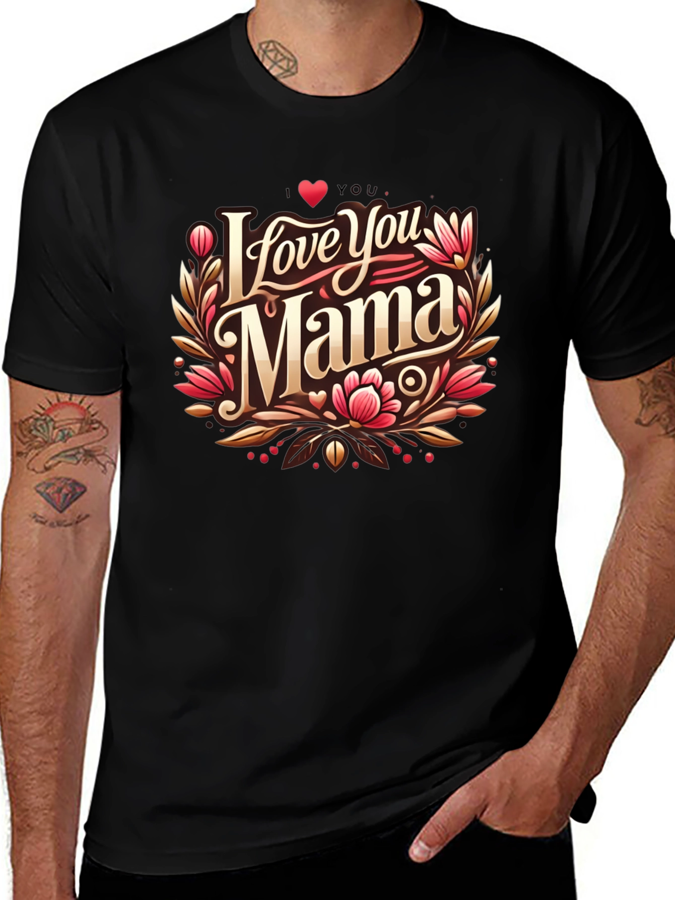 I Love You Mama Black T-Shirt