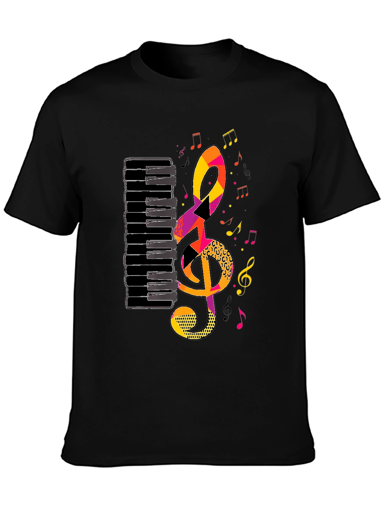 Musical Notes Piano Keys Graphic Tee