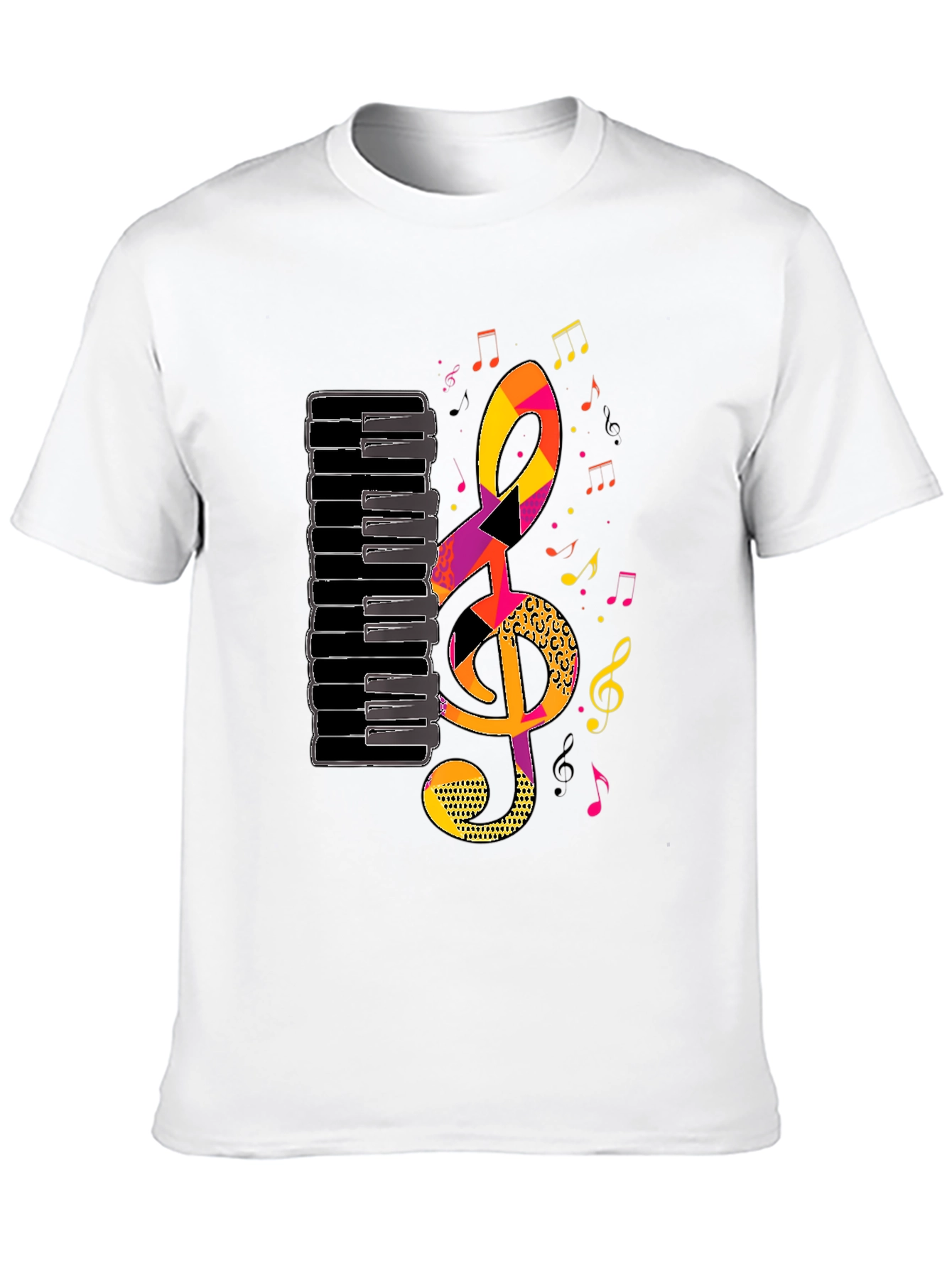 Musical Notes Piano Keys Graphic Tee