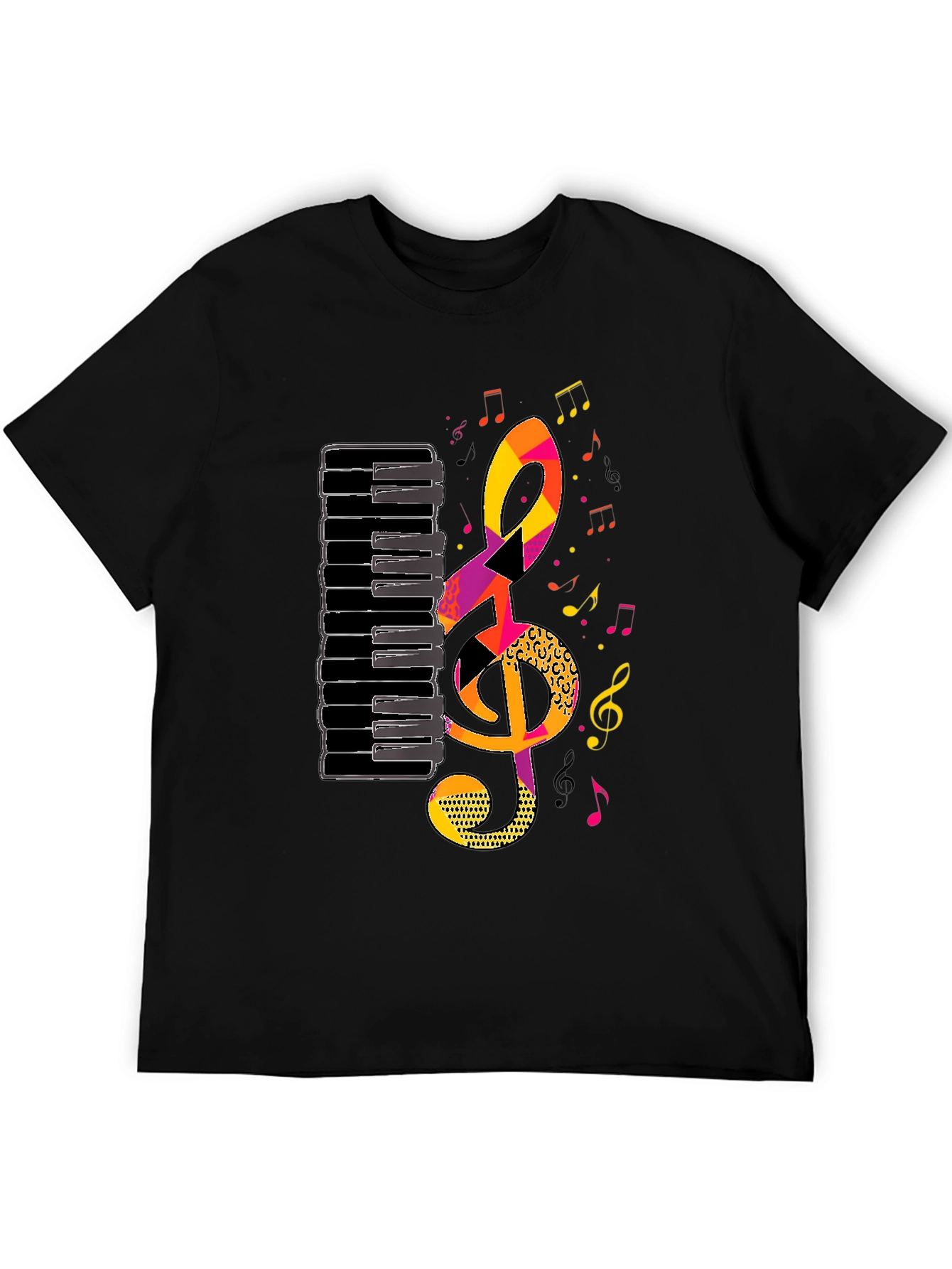 Musical Notes Piano Keys Graphic Tee
