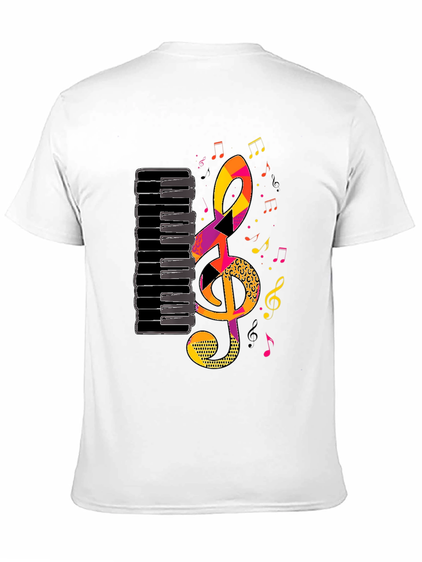 Musical Notes Piano Keys Graphic Tee
