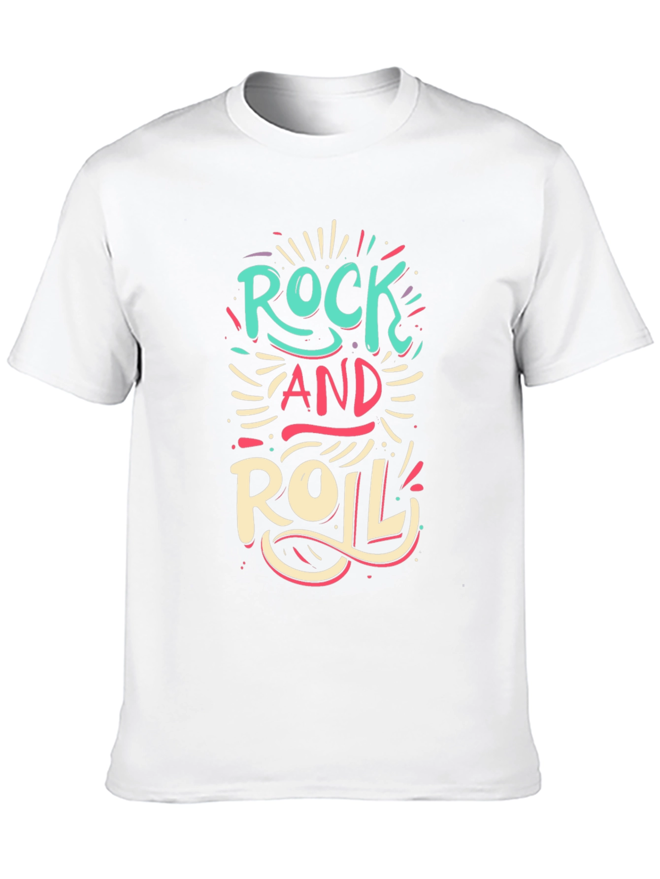 Rock and Roll Graphic Print Black T-Shirt