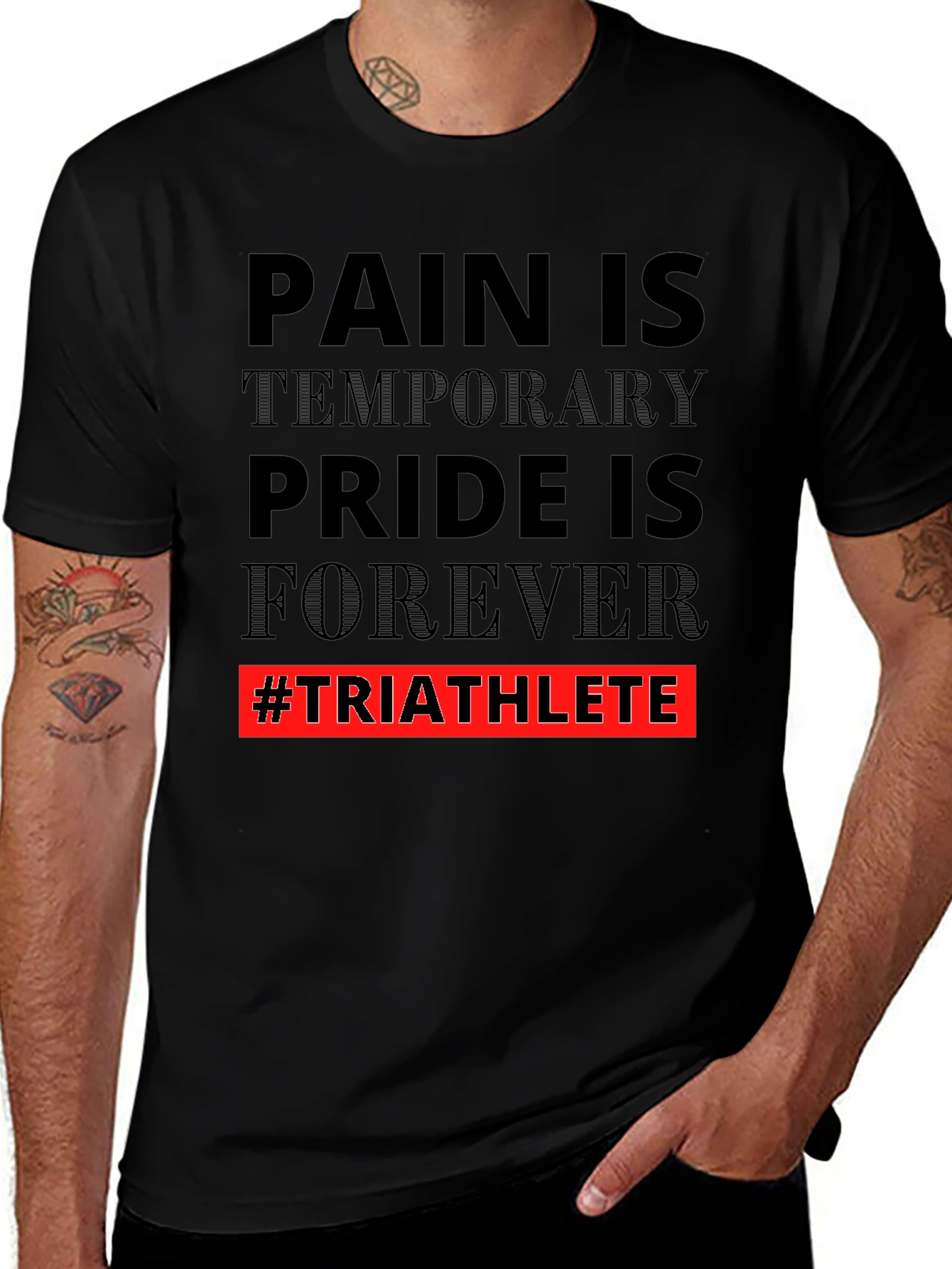 Triathlete Pride Graphic Tee - Motivational Workout Shirt