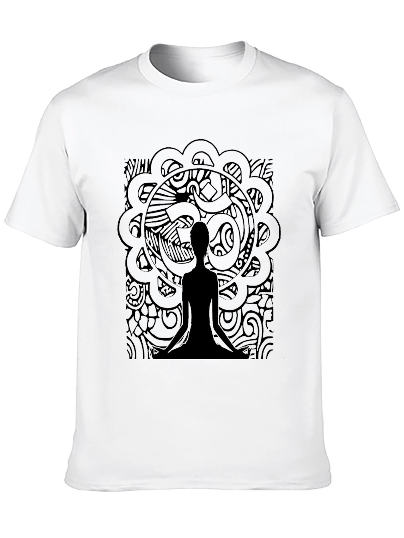 Meditative Mandala T-Shirt - Black Yoga Tee