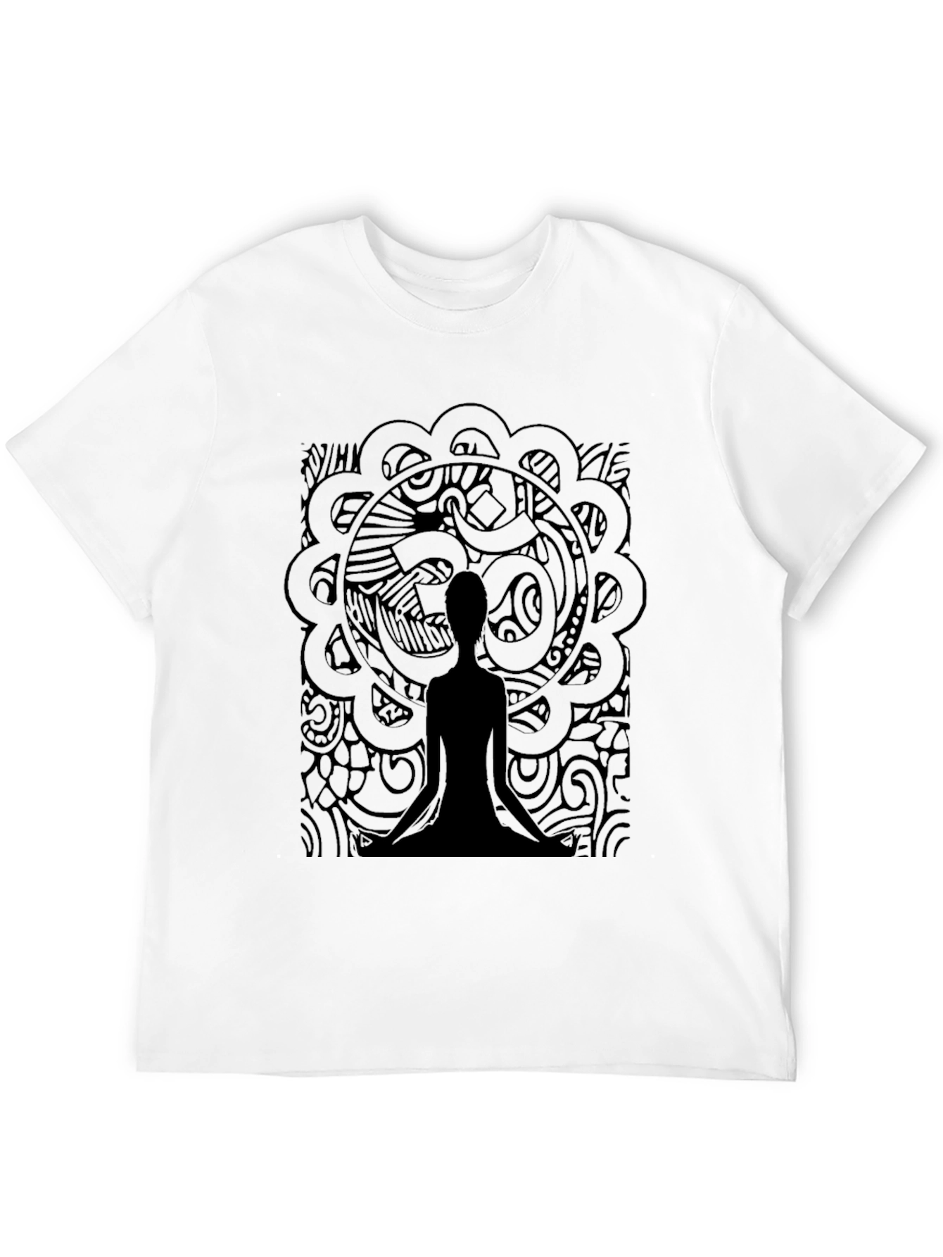 Meditative Mandala T-Shirt - Black Yoga Tee