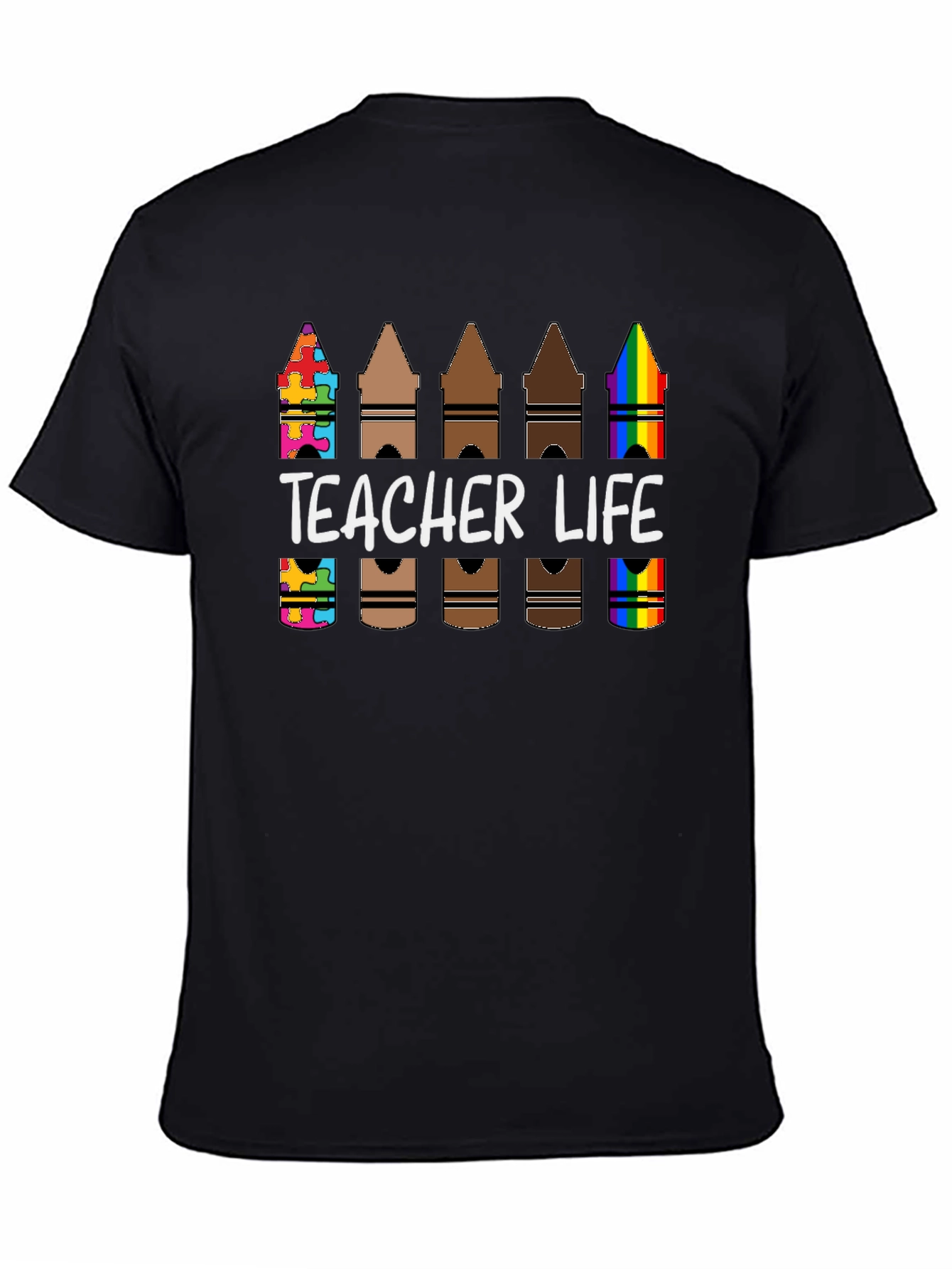 Teacher Life Crayon Diversity T-Shirt