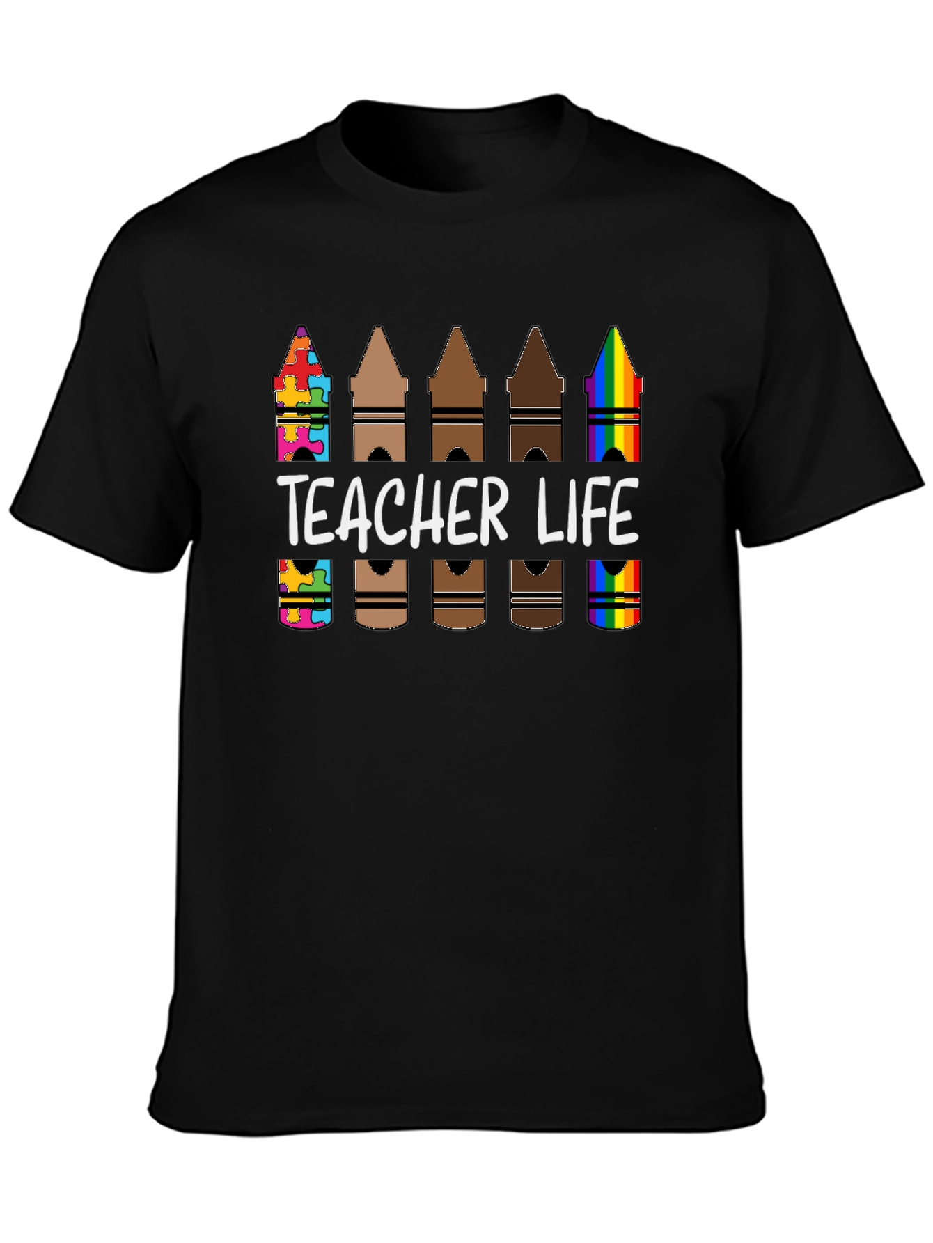 Teacher Life Crayon Diversity T-Shirt