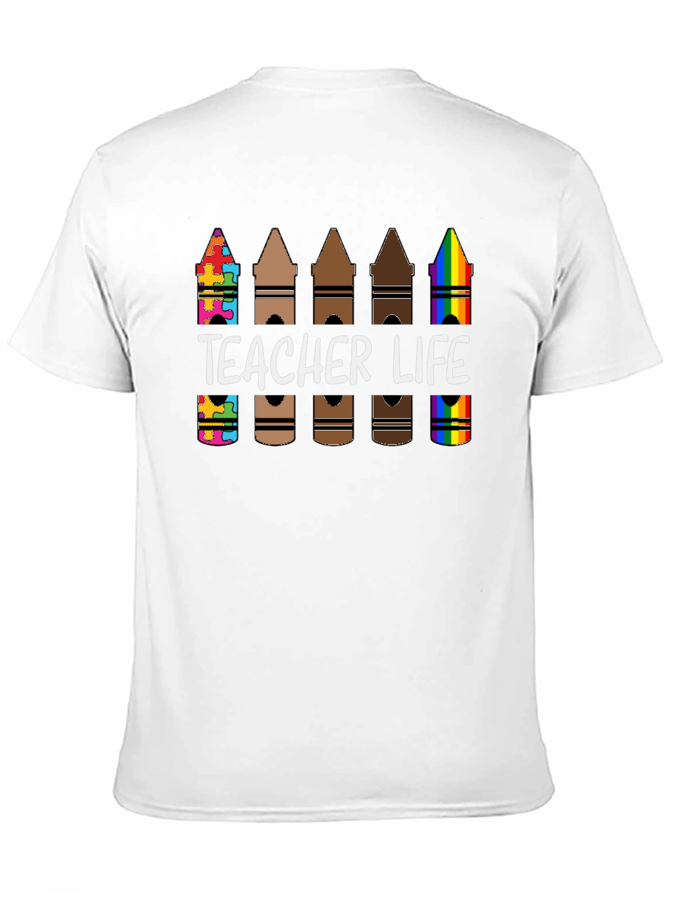 Teacher Life Crayon Diversity T-Shirt