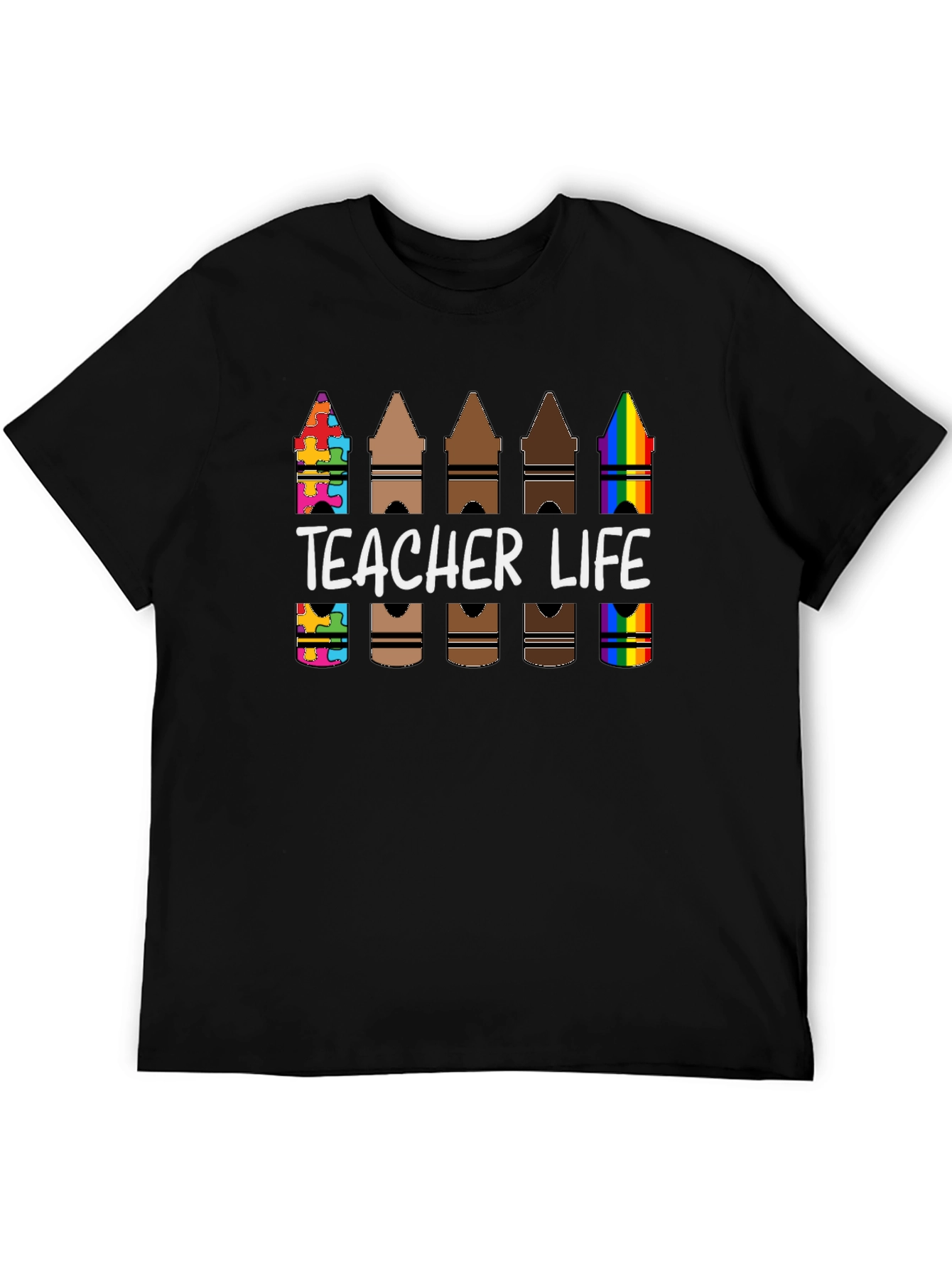 Teacher Life Crayon Diversity T-Shirt