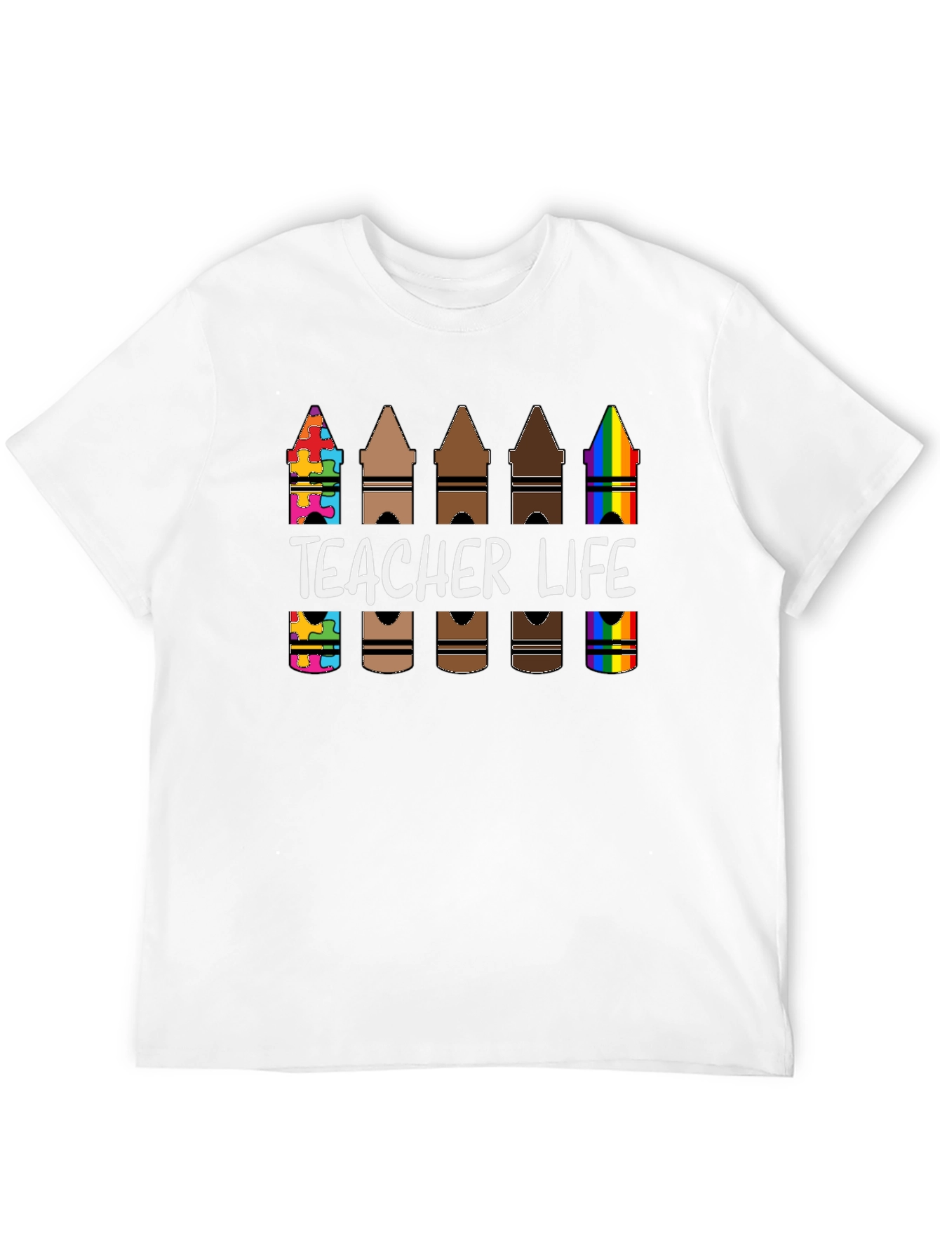 Teacher Life Crayon Diversity T-Shirt