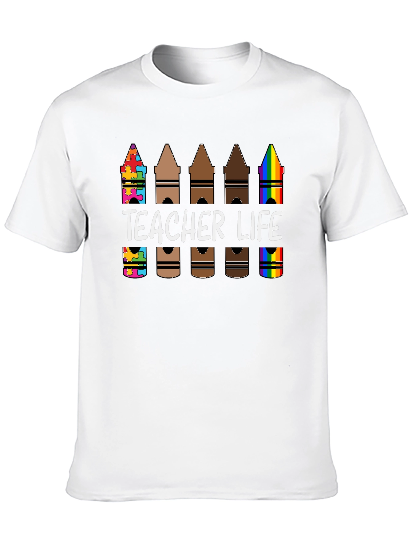Teacher Life Crayon Diversity T-Shirt