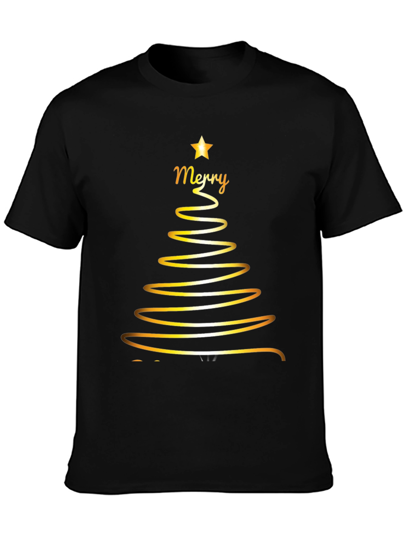 Merry Christmas Tree Graphic T-Shirt