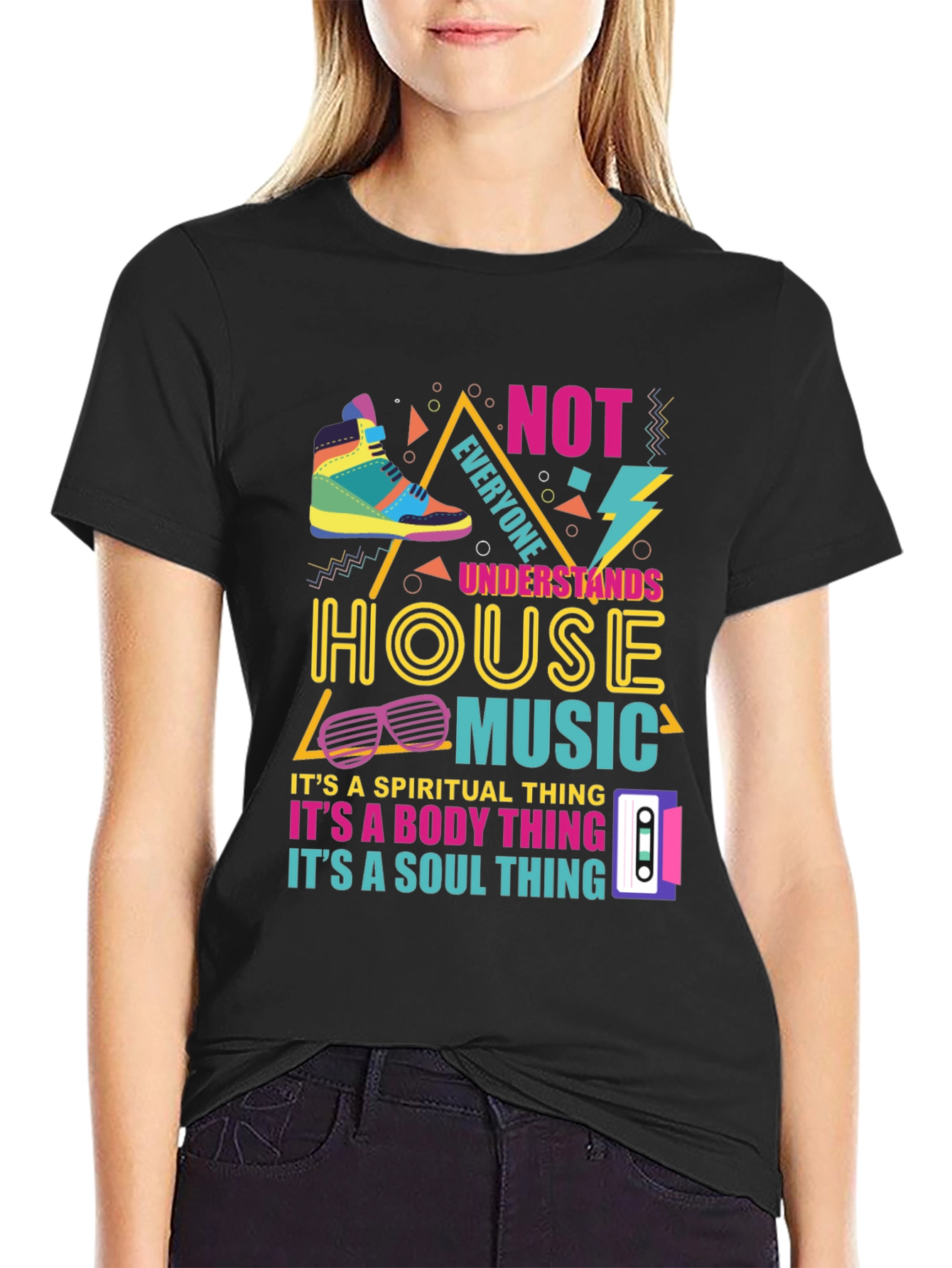 House Music Graphic Tee - Retro 90s Style