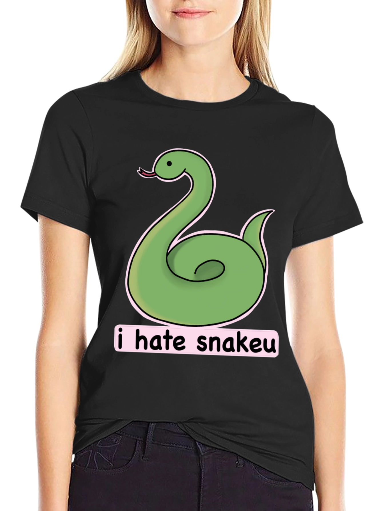 Funny I Hate Snakeu Cartoon T-Shirt