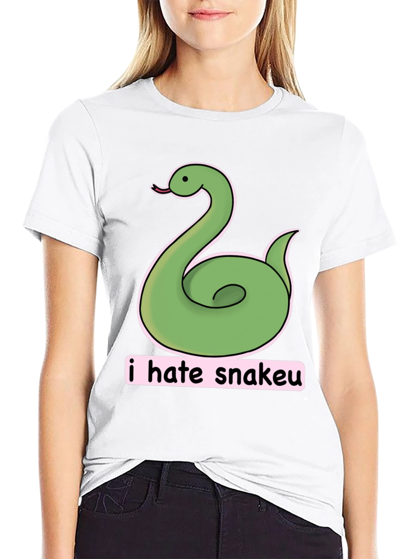 Funny I Hate Snakeu Cartoon T-Shirt