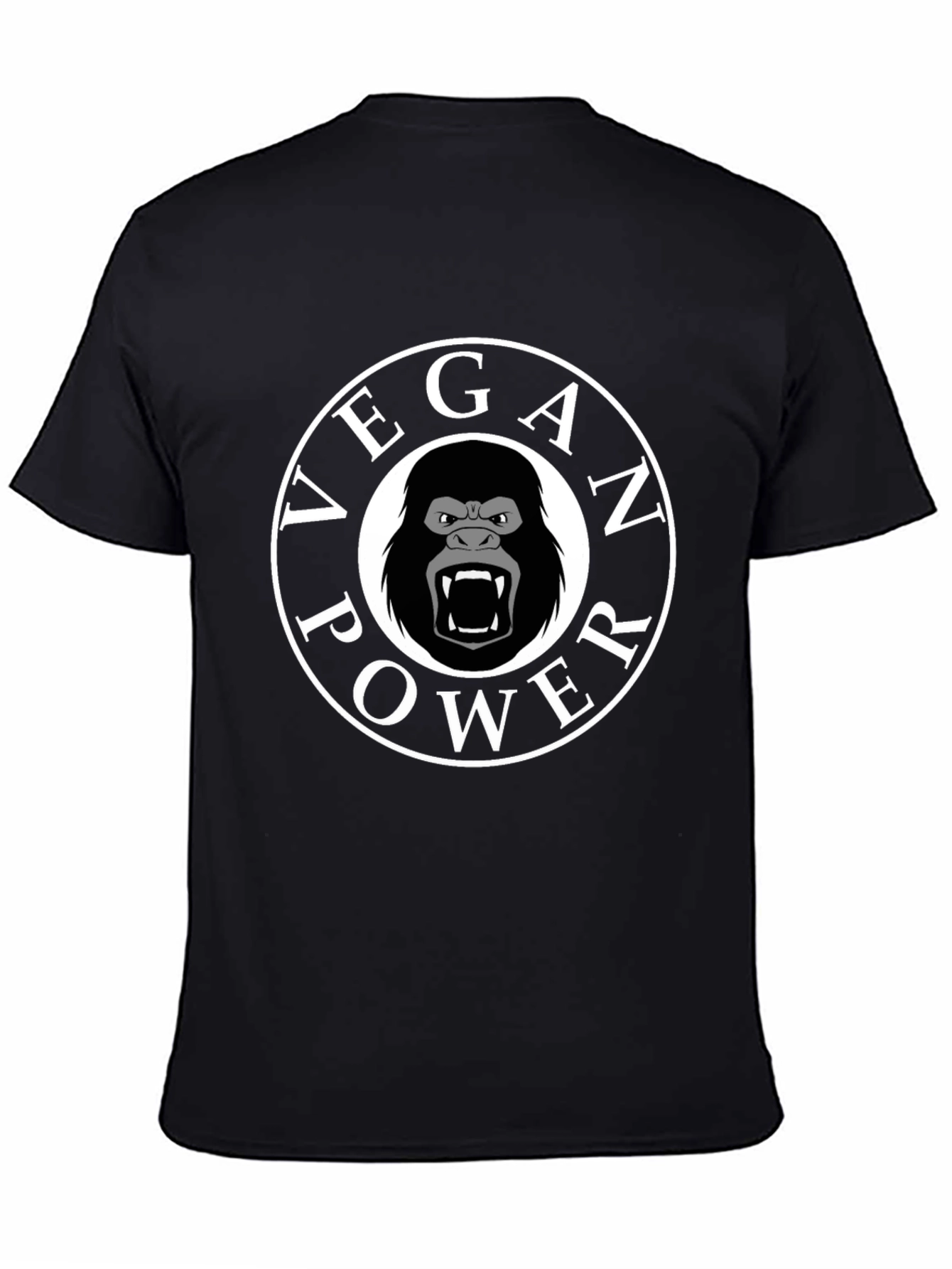 Vegan Power Gorilla T-Shirt - Black