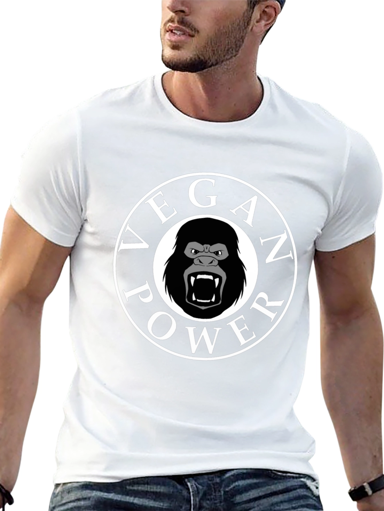 Vegan Power Gorilla T-Shirt - Black