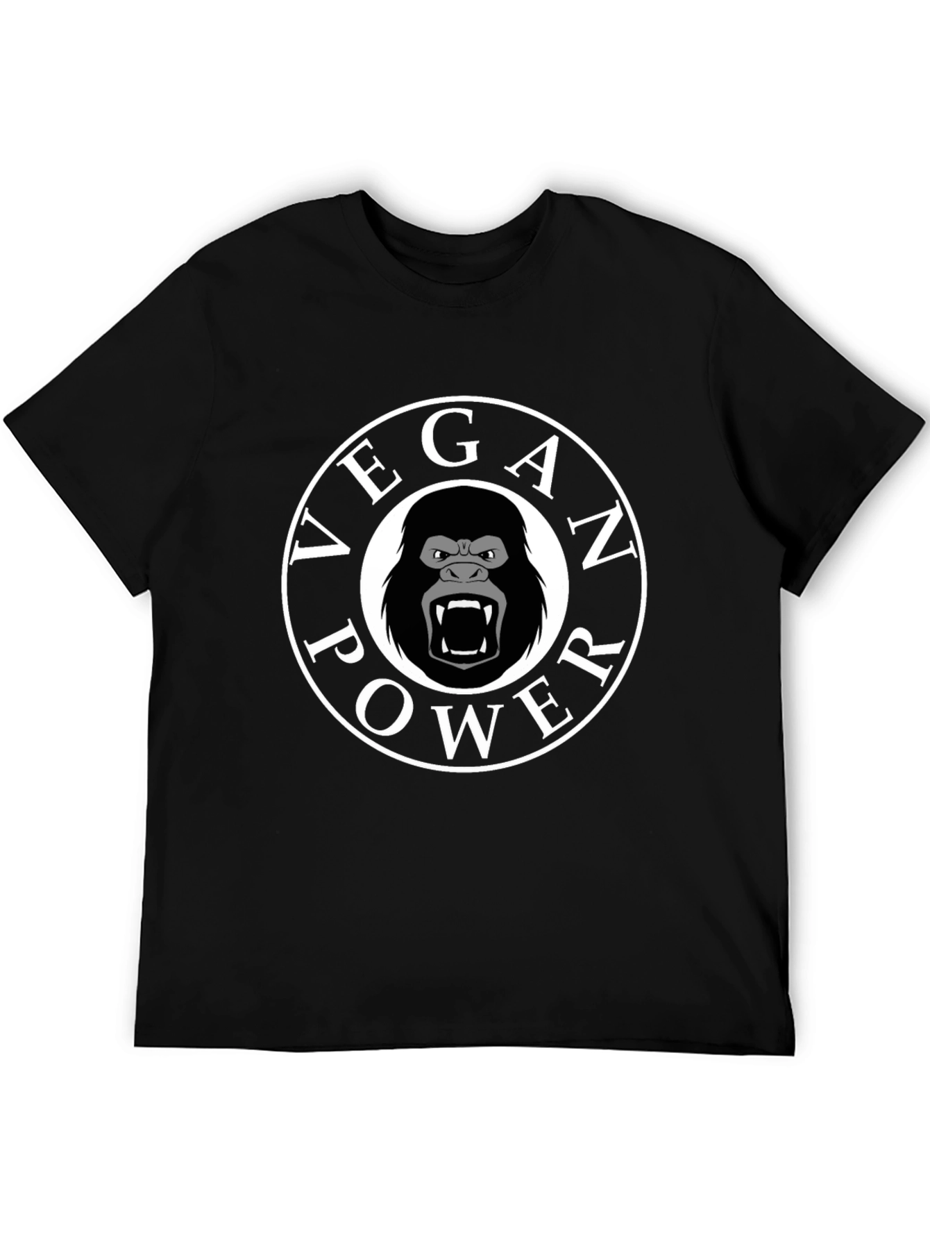 Vegan Power Gorilla T-Shirt - Black