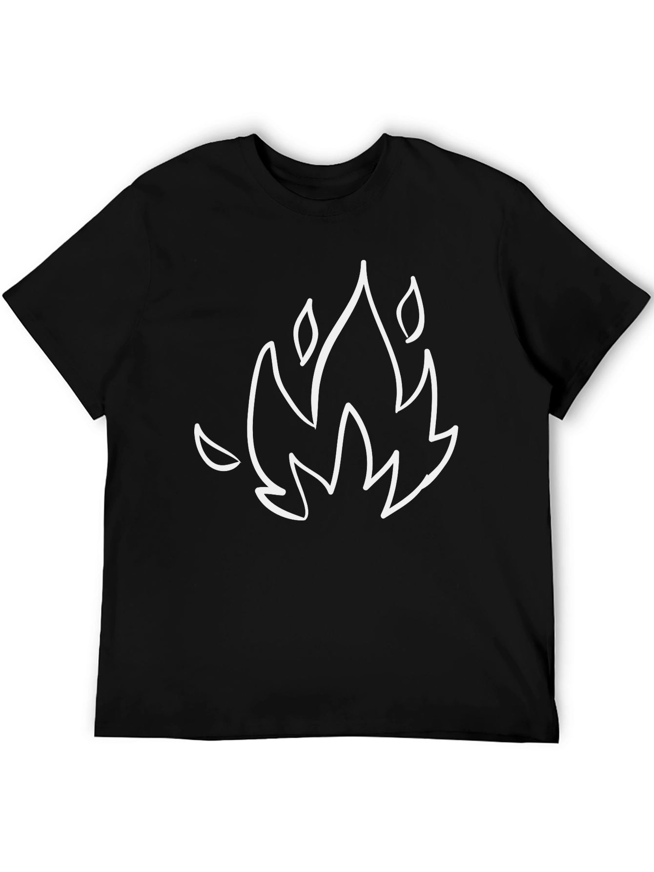 Black T-Shirt with Flame Design
