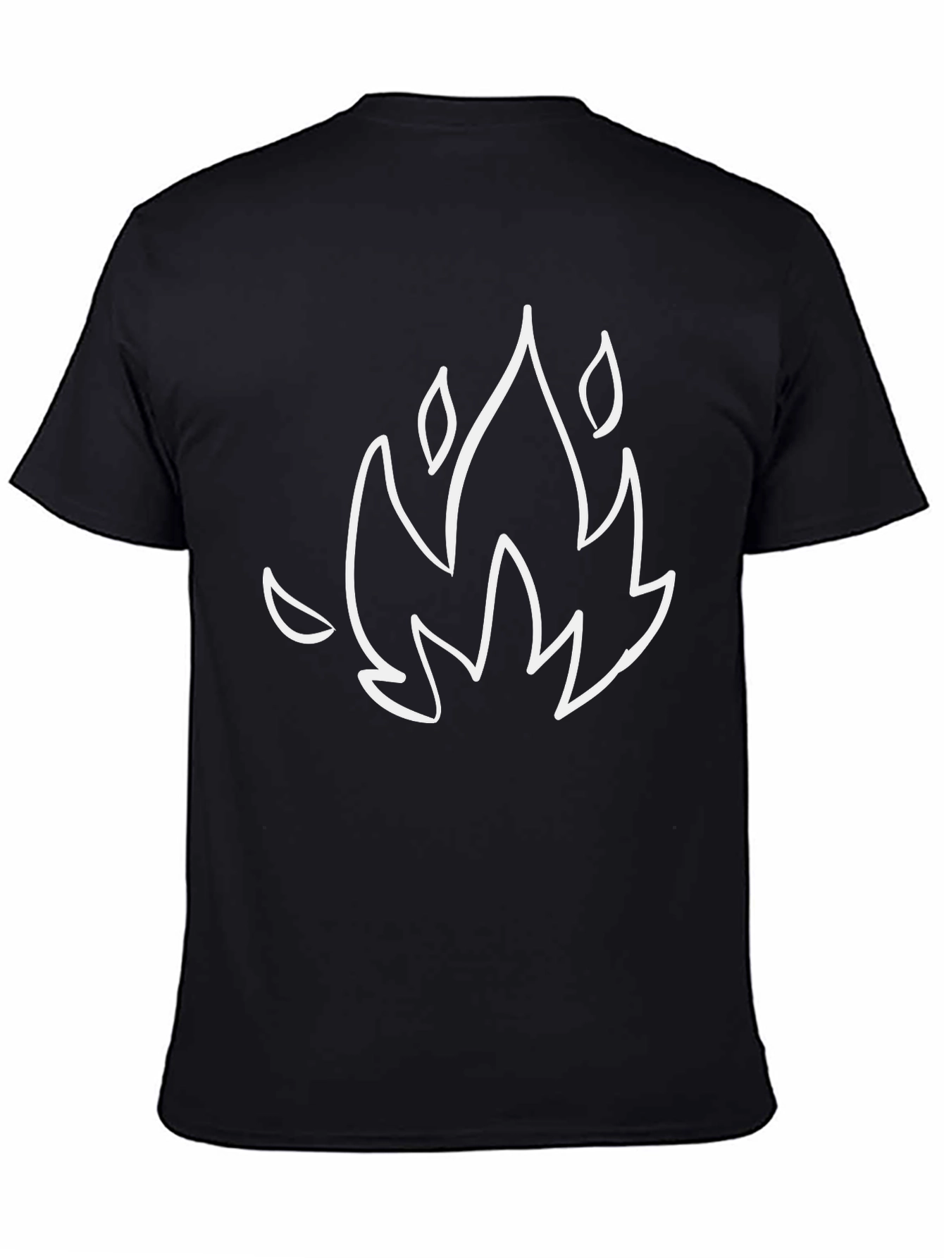 Black T-Shirt with Flame Design