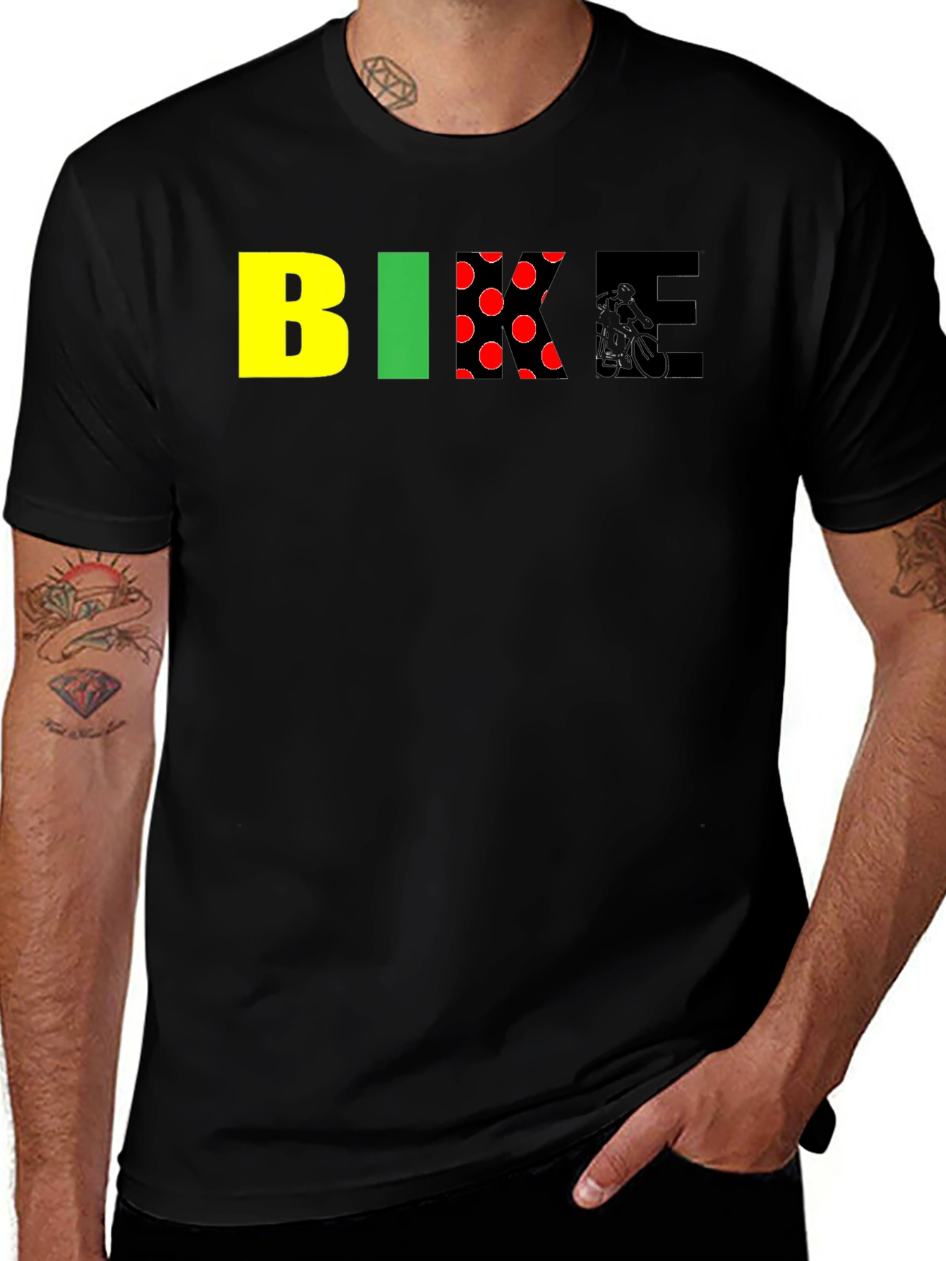 Bike Graphic Tee - Black Cotton Blend