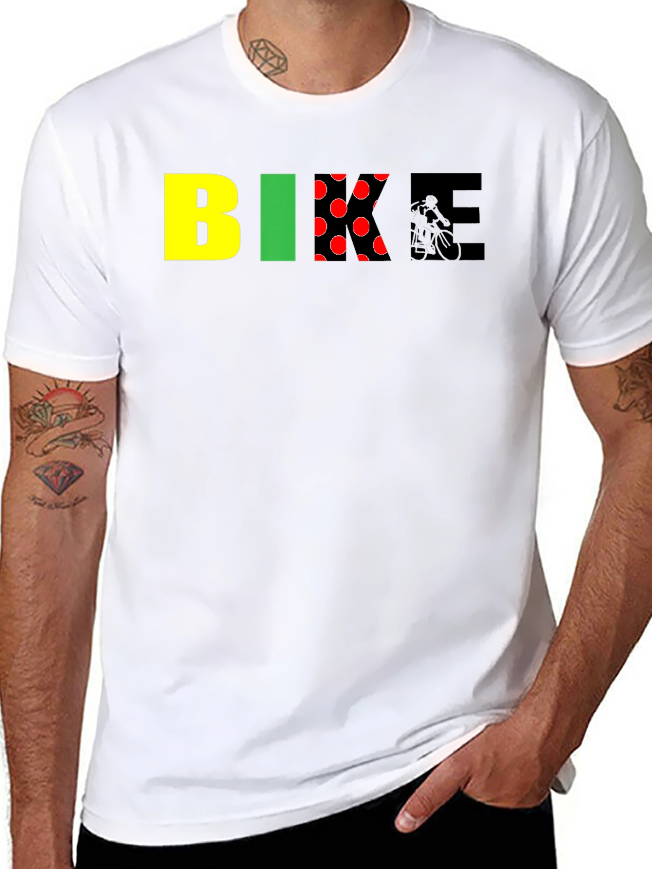 Bike Graphic Tee - Black Cotton Blend