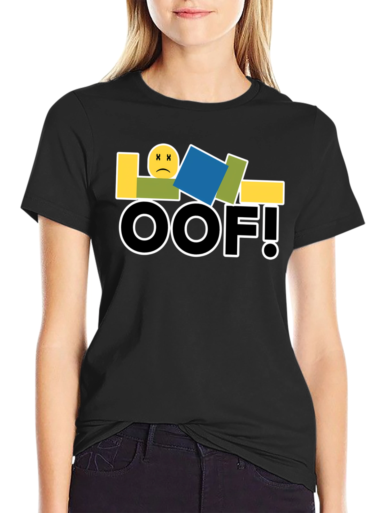 LOL OOF! Funny T-Shirt Black Cotton Casual Tee