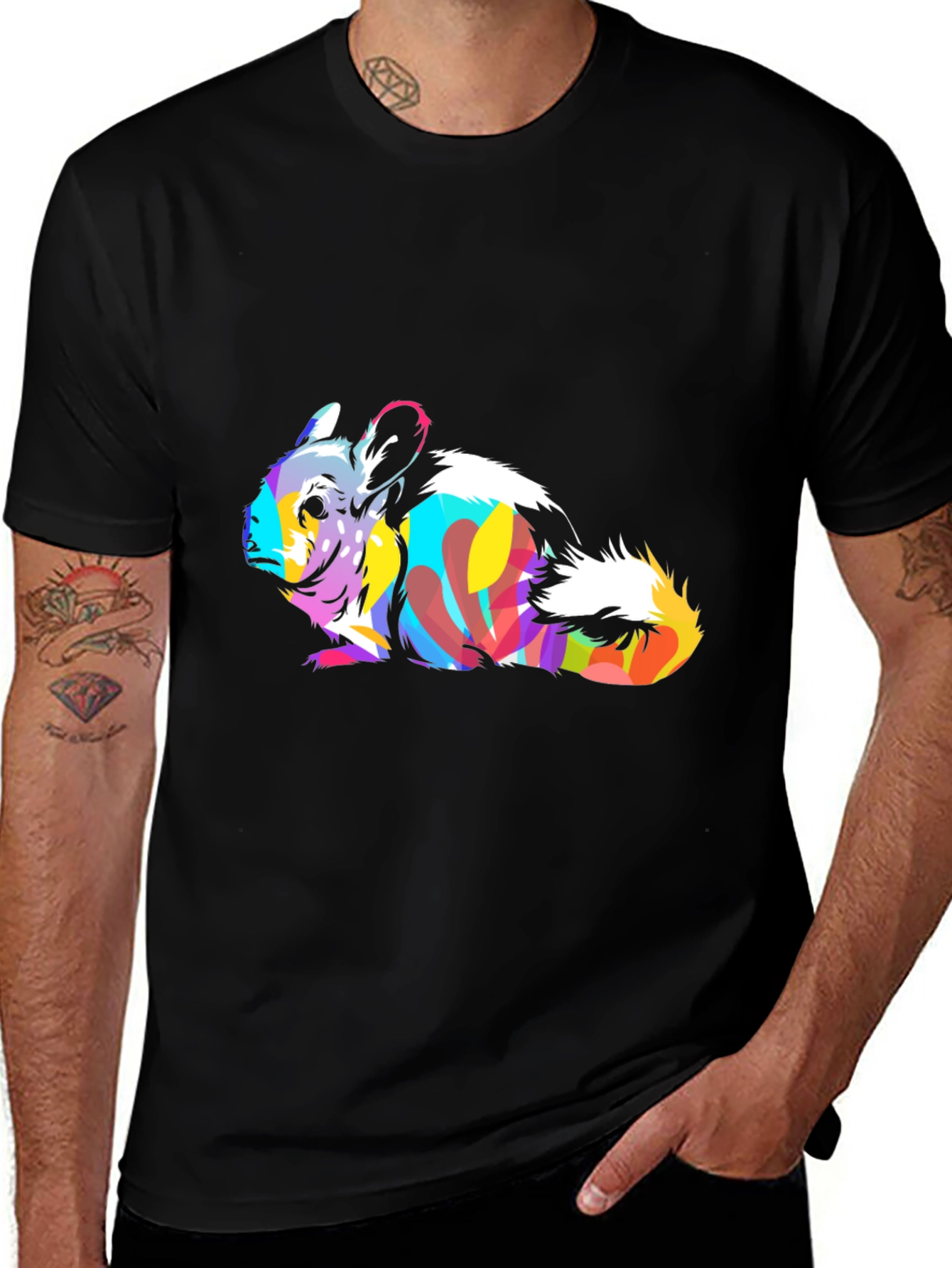 Vibrant Chinchilla Graphic Tee - Unique Animal Print