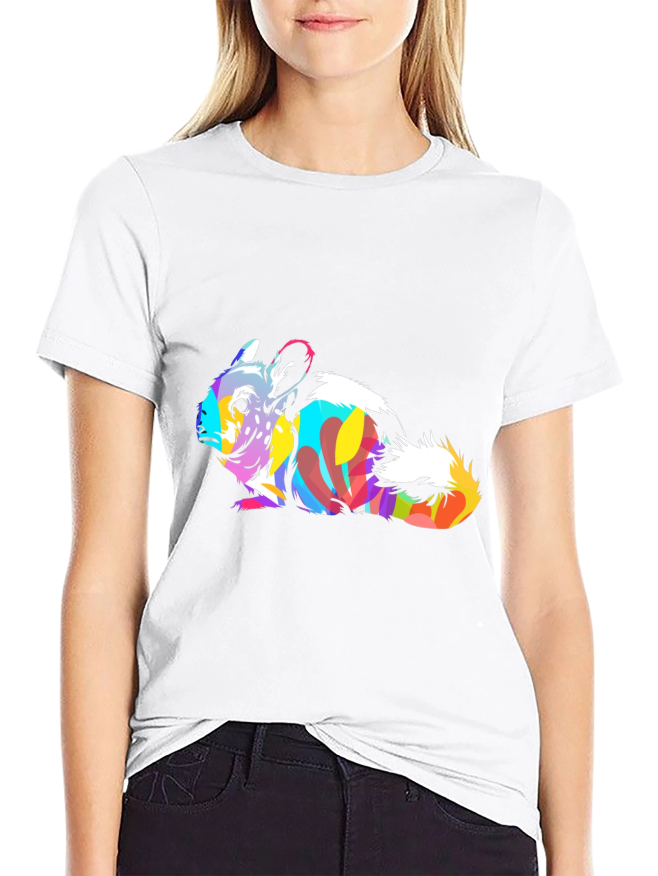 Vibrant Chinchilla Graphic Tee - Unique Animal Print