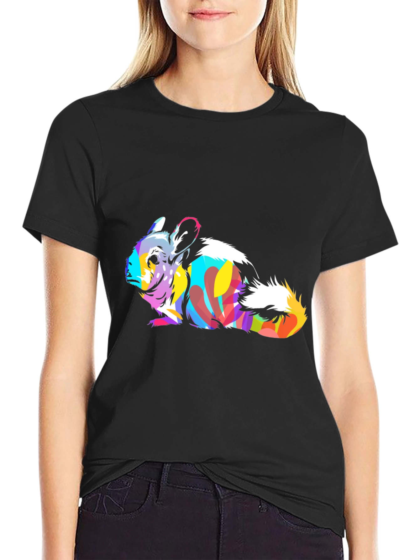 Vibrant Chinchilla Graphic Tee - Unique Animal Print