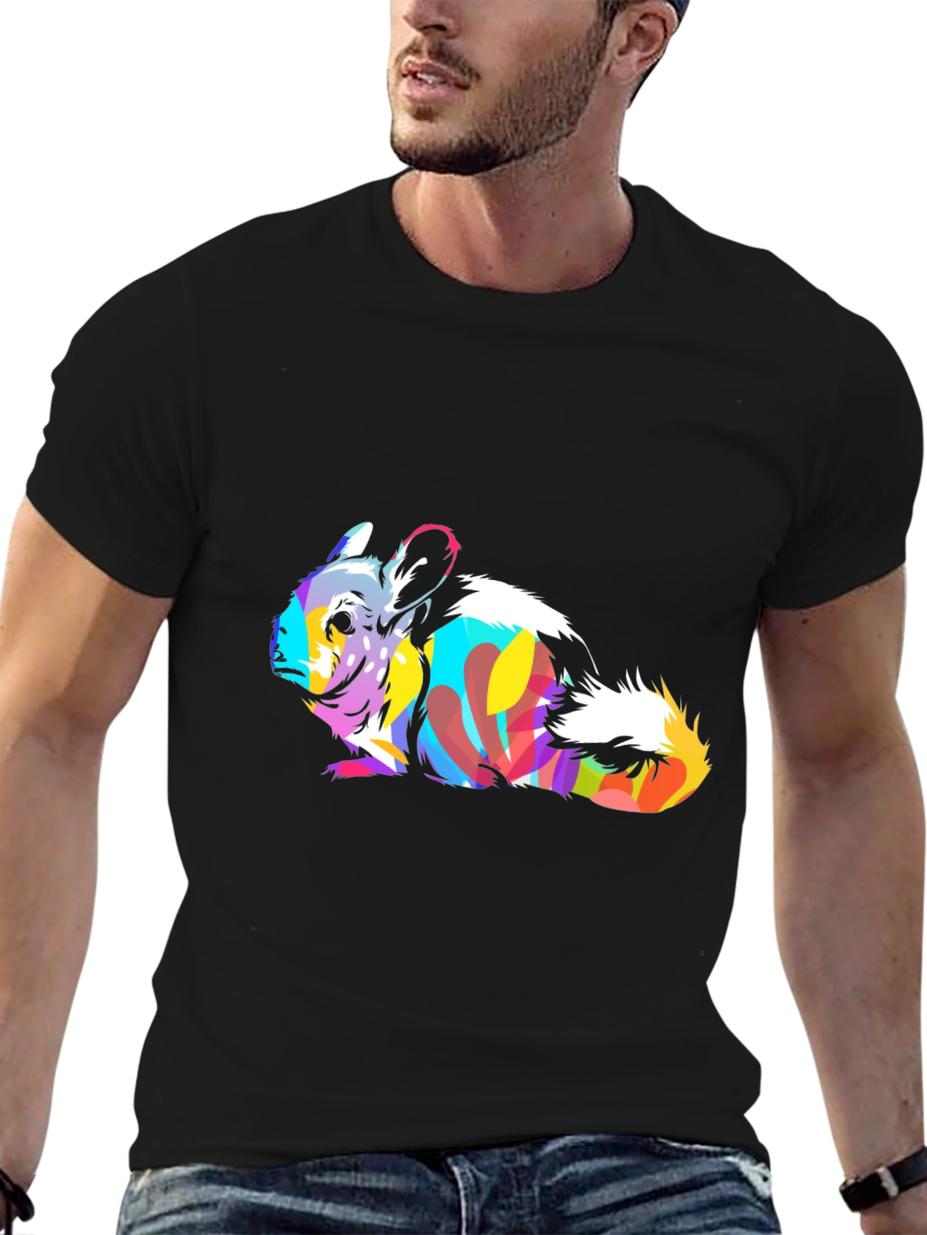 Vibrant Chinchilla Graphic Tee - Unique Animal Print