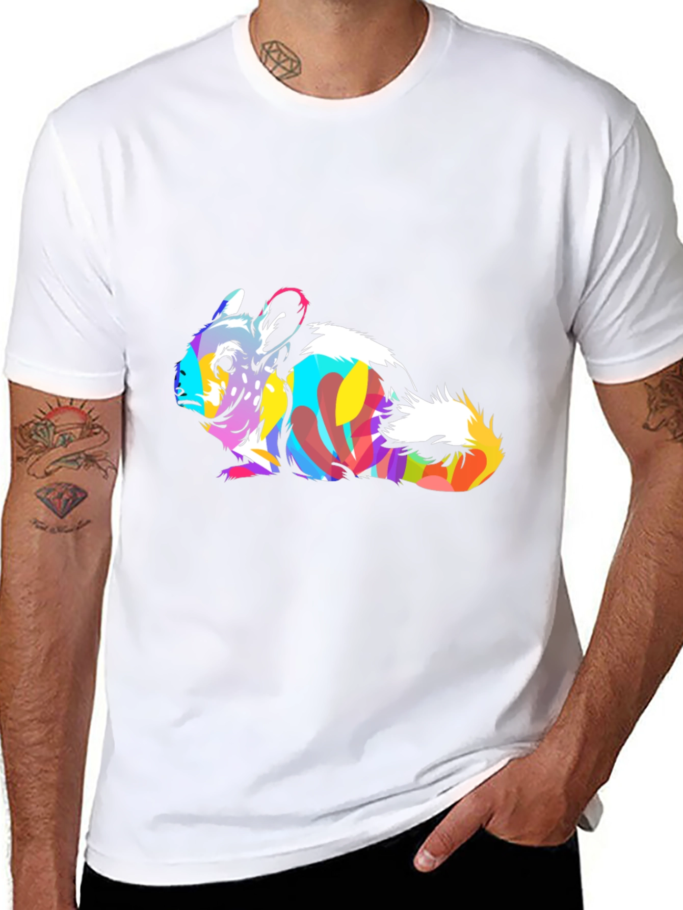 Vibrant Chinchilla Graphic Tee - Unique Animal Print
